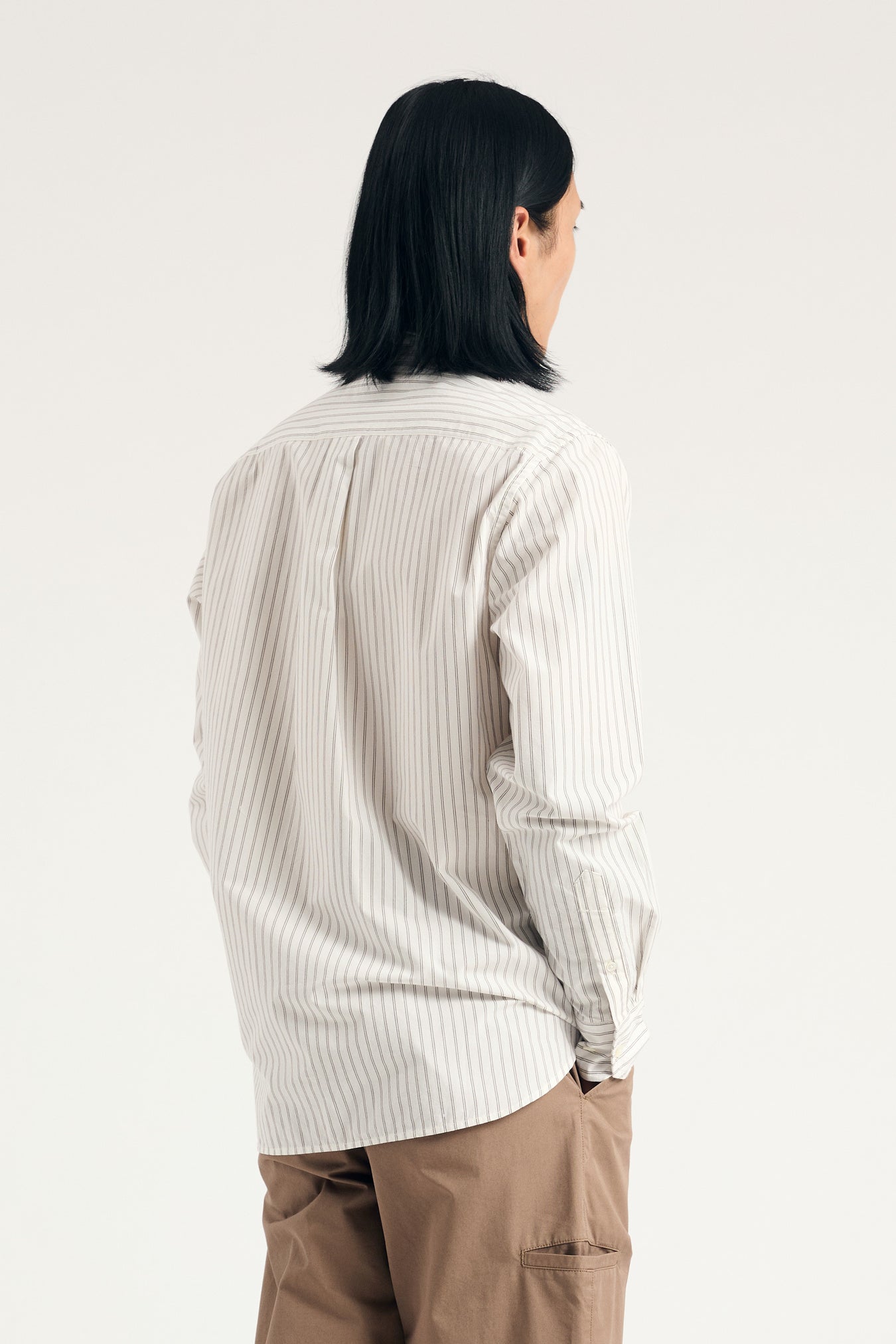 Algot Poplin Stripe Shirt - Ecru Stripe