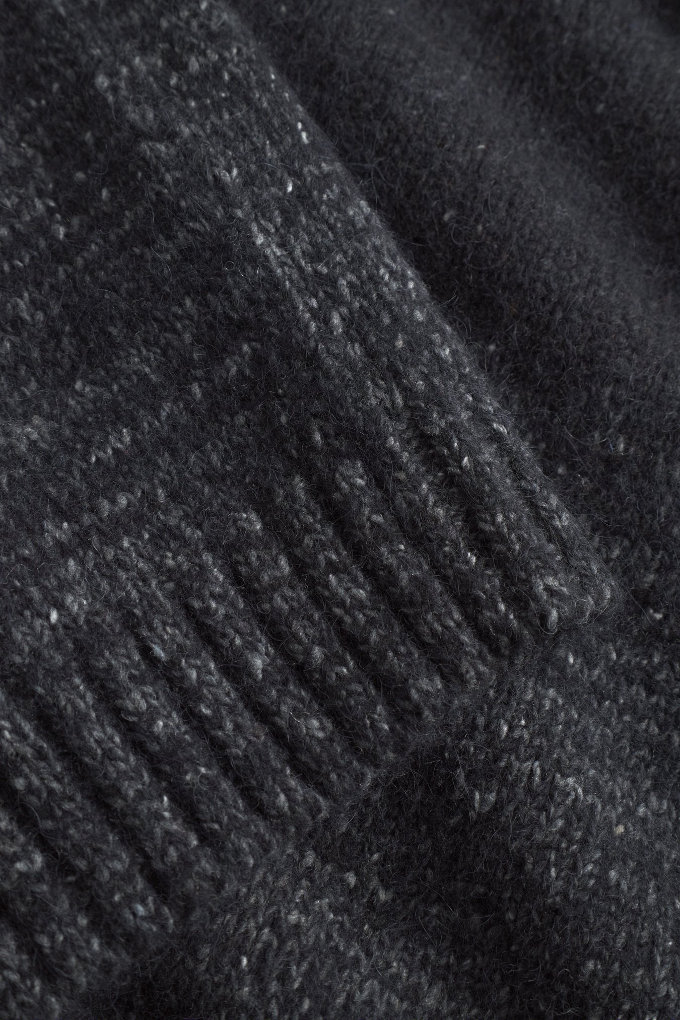 Ulf Full Zip Fairisle Cardigan - Dark Grey Melange