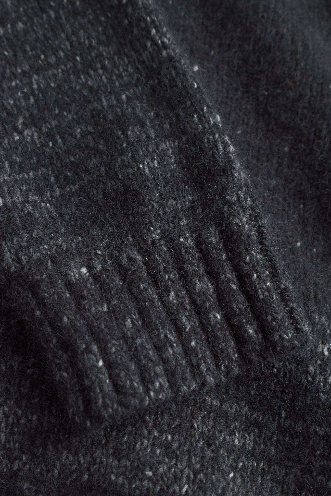 Ulf Full Zip Fairisle Cardigan - Dark Grey Melange