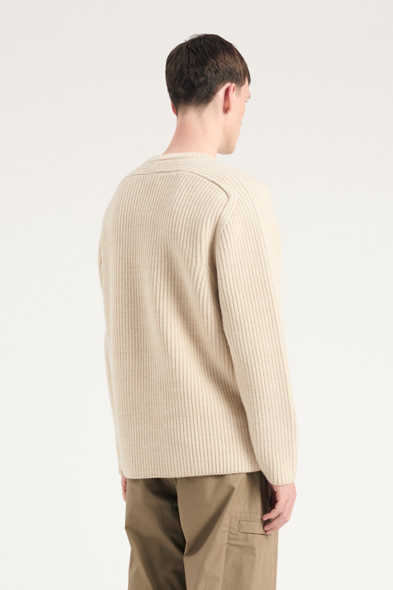 Sigurd Military Rib Crew Neck - Ecru