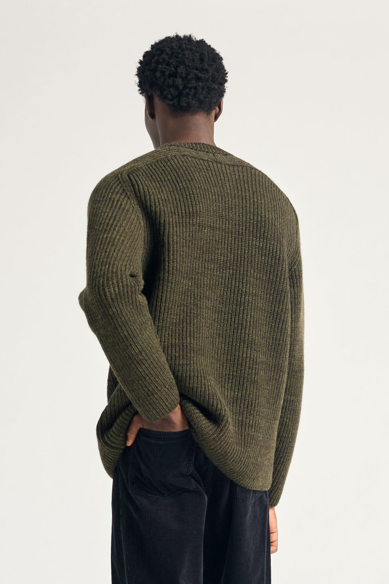 Sigurd Military Rib Crew Neck - Olive Night