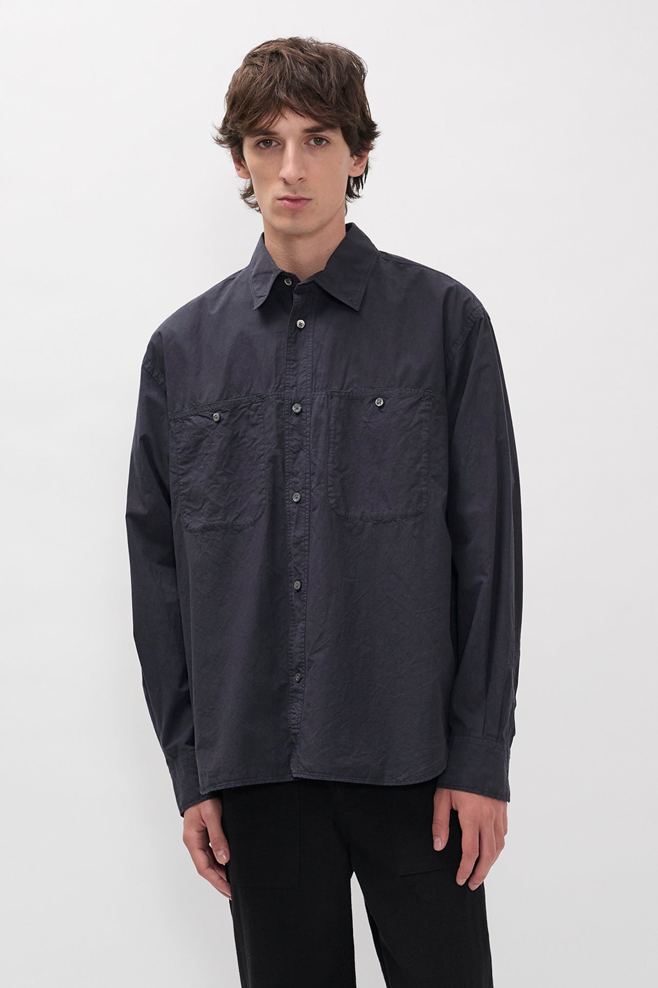 Falster Tencel Oversize Shirt - Dark Navy