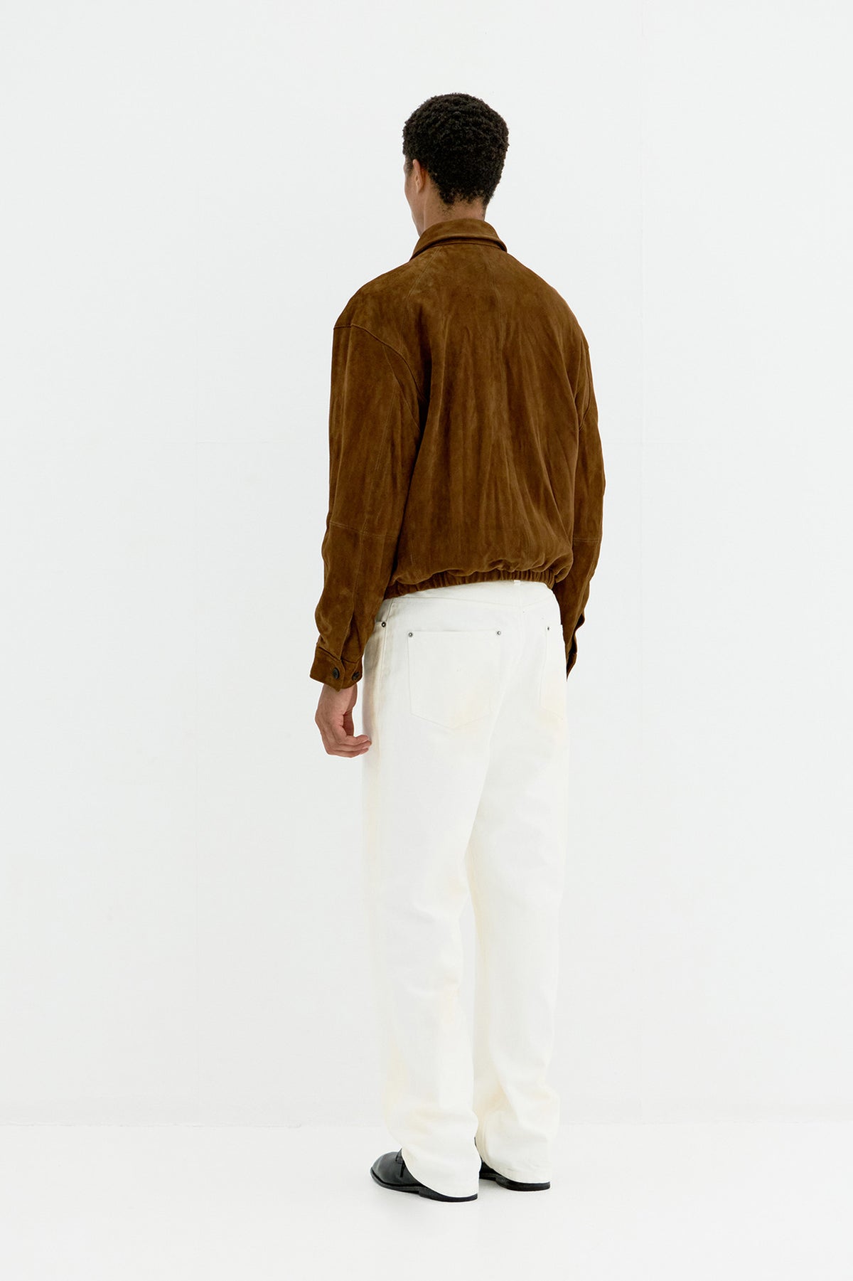 Goat Skin Swingtop Pleated Washed Jumper - Dark Brown