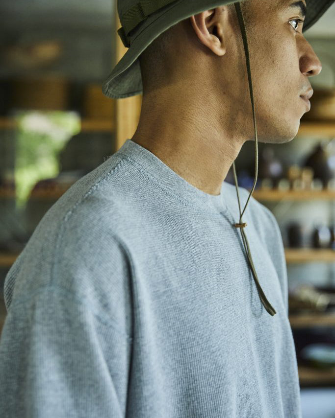 Light Weight French Terry Crewneck Sweat Shirt - Heather Grey