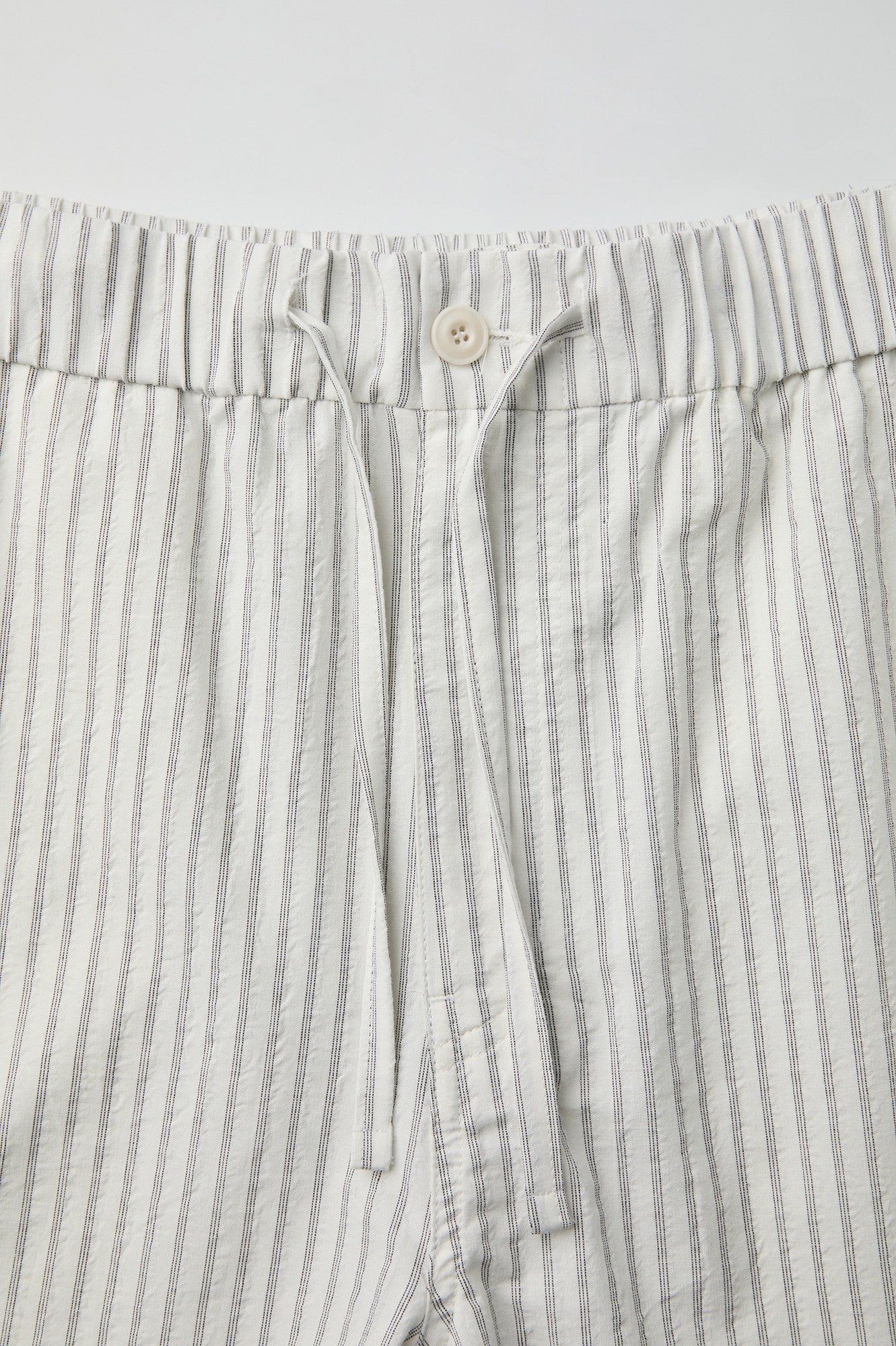 Stripe Cotton Lounge Shorts - Black