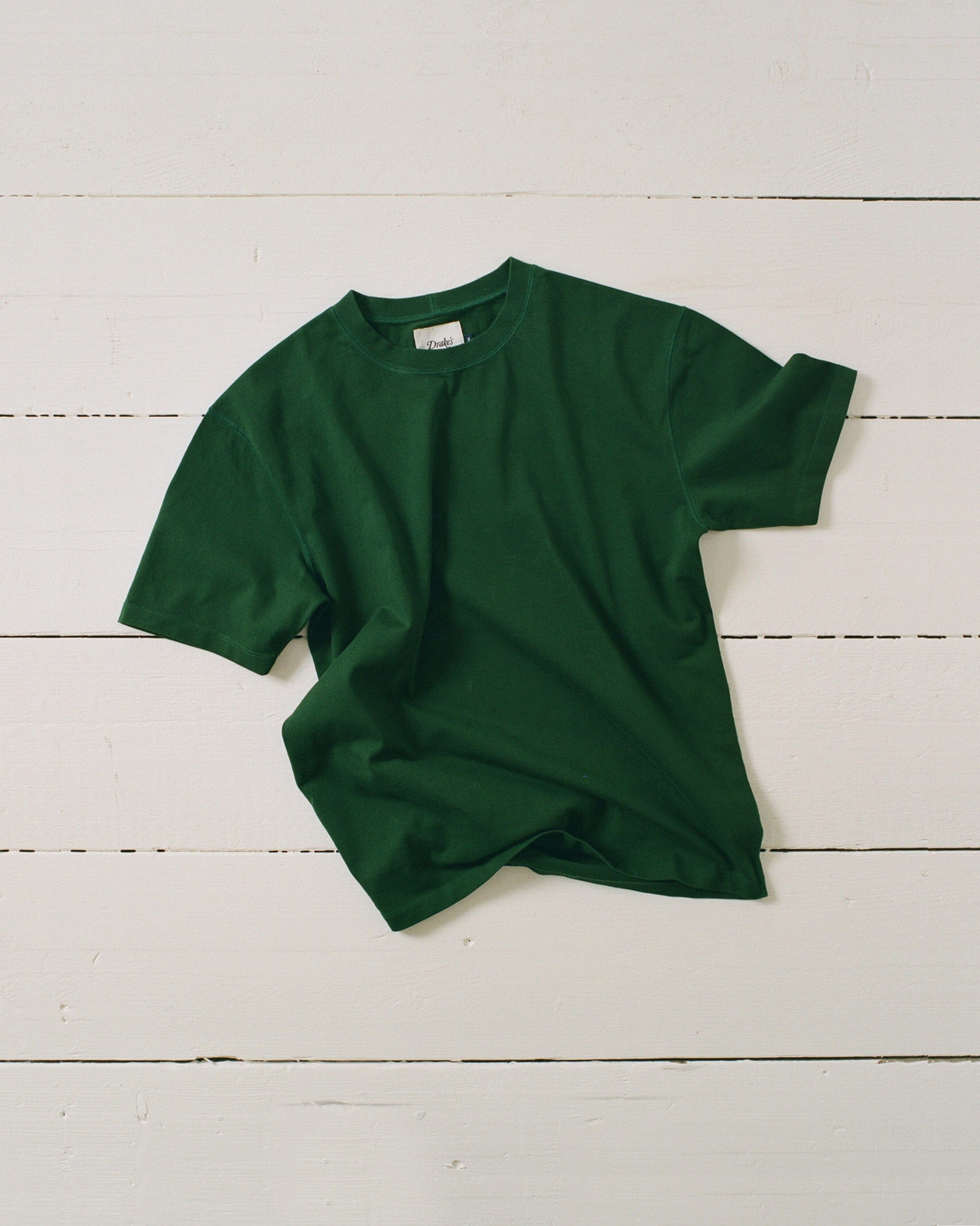 Cotton Crew Neck Hiking T-Shirt - Forest Green