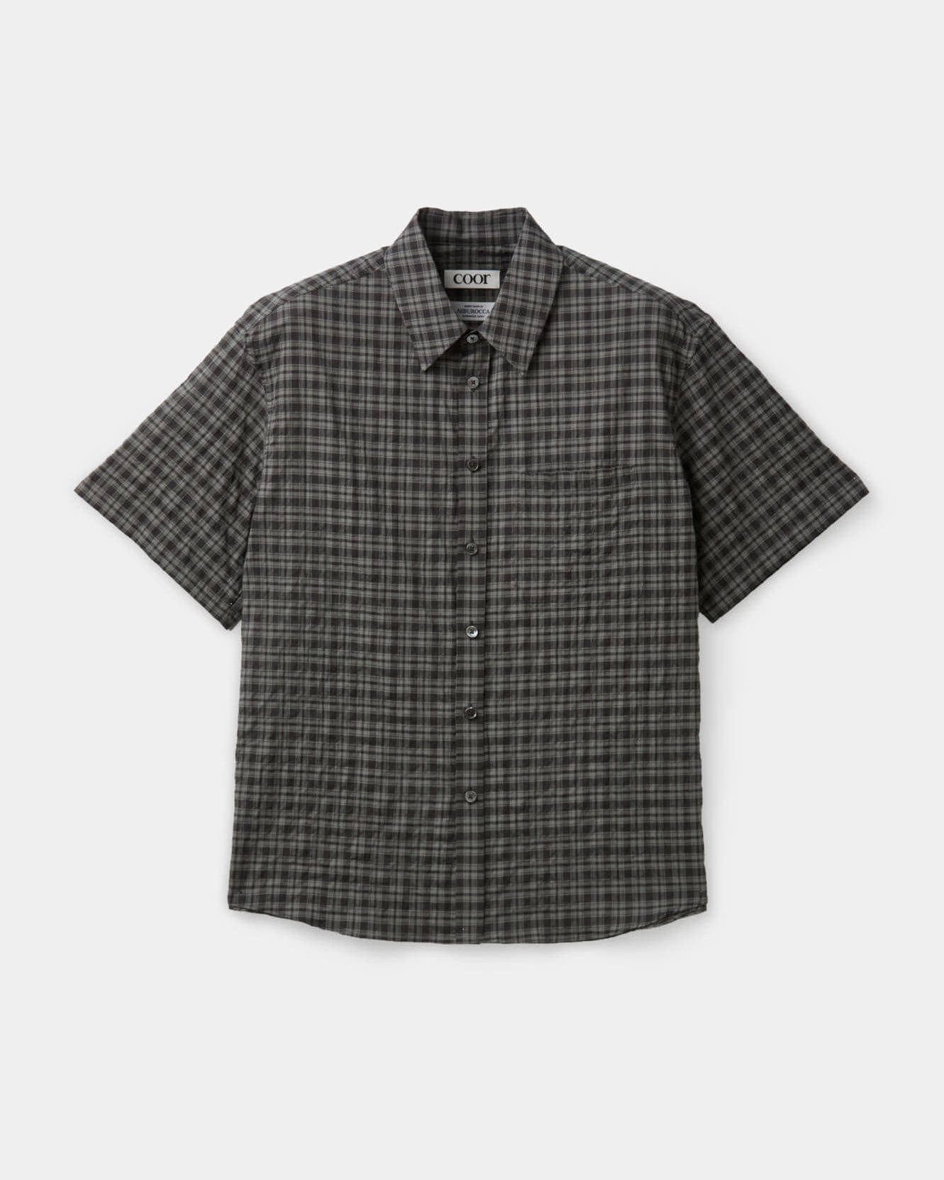 Alternative Wrinkle Check Half Shirt - Washed Black