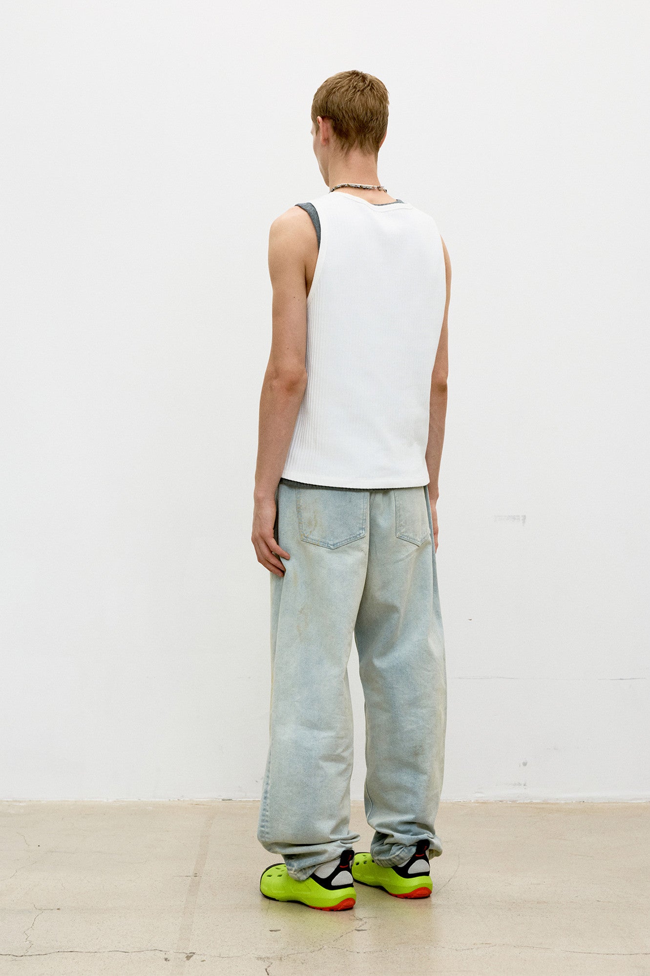 Scoop-Neck Ribbed Sleeveless - White