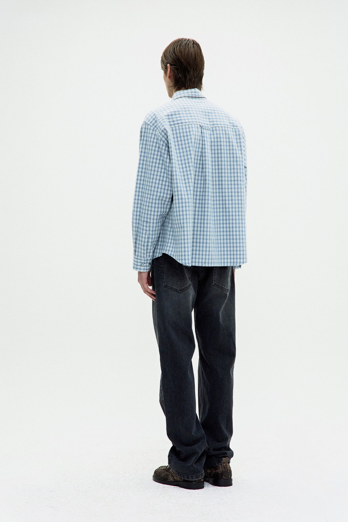 Cotton Blue Tartan Check Shirt - Light Blue
