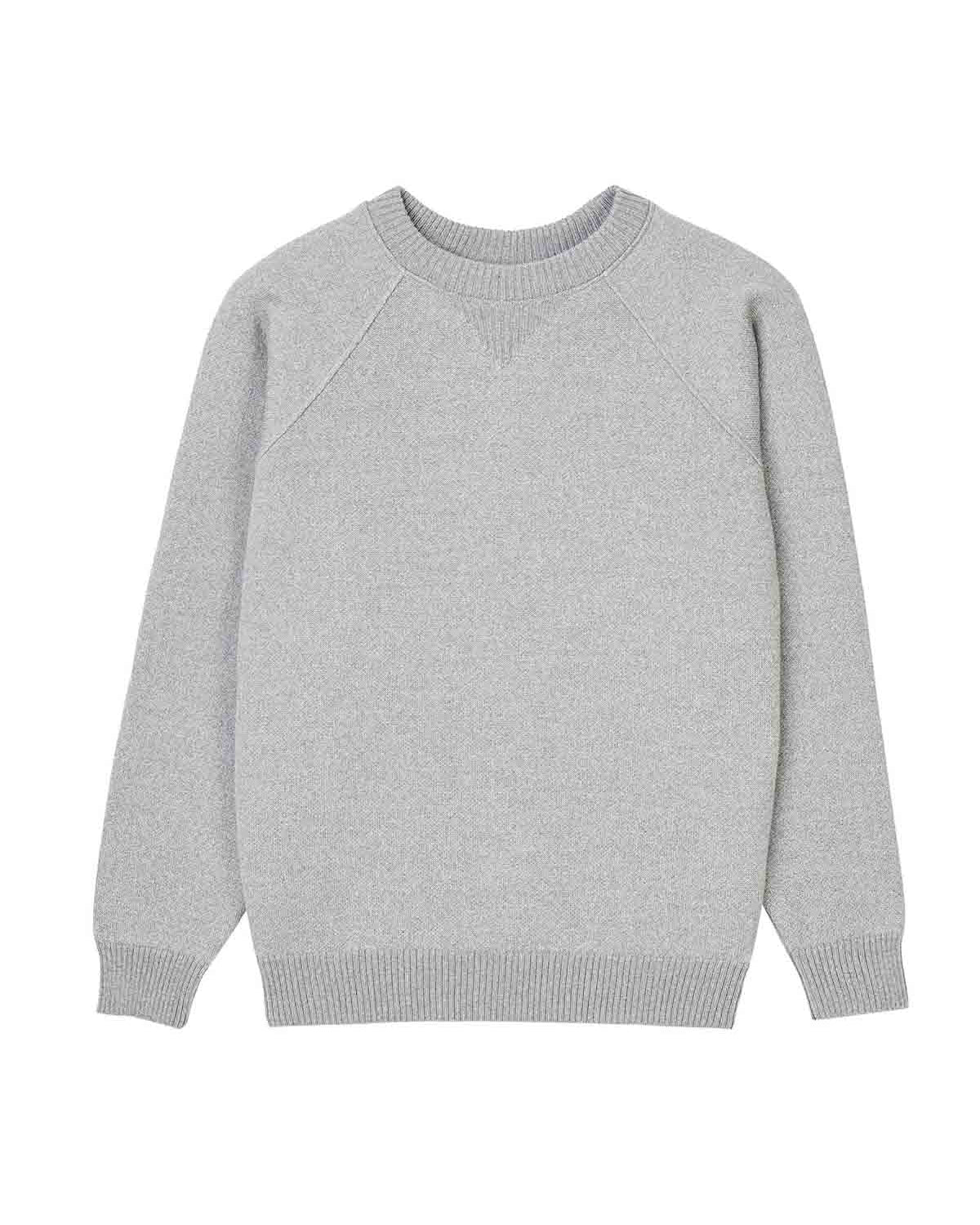 Sweatshirt Gris en Laine Mérinos