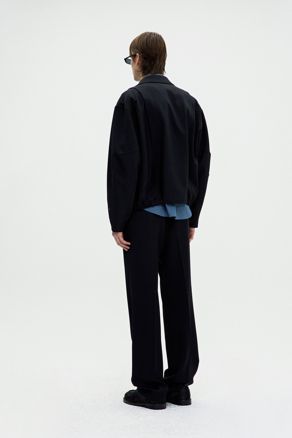 Wool-Blend Straightleg Trousers - Black