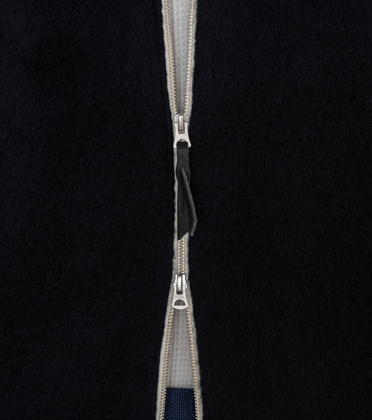 Zip-Up Mohair Vest - Navy