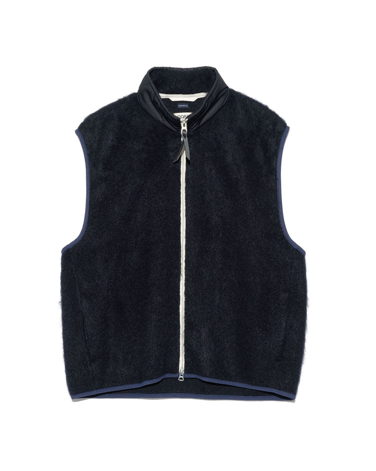 Zip-Up Mohair Vest - Navy