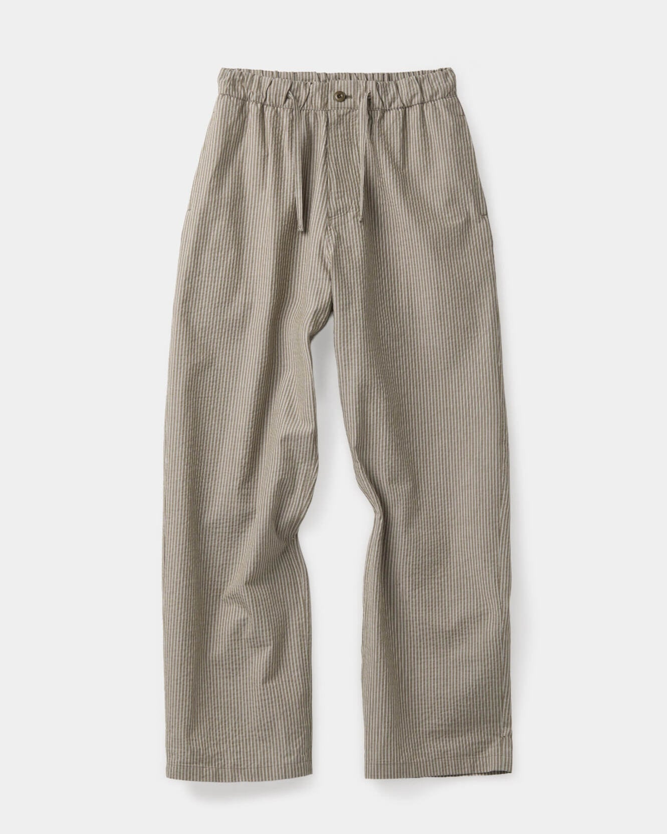 Stripe Cotton Lounge Pants - Khaki