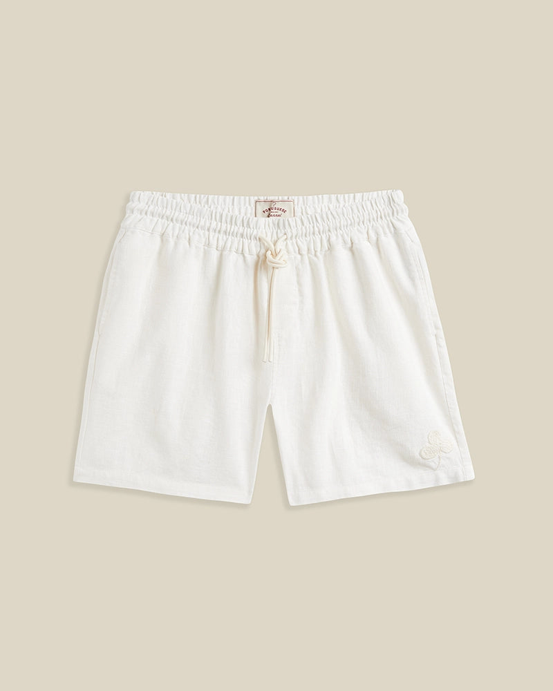 Embroidery Nature Ramie Shorts - Ecru