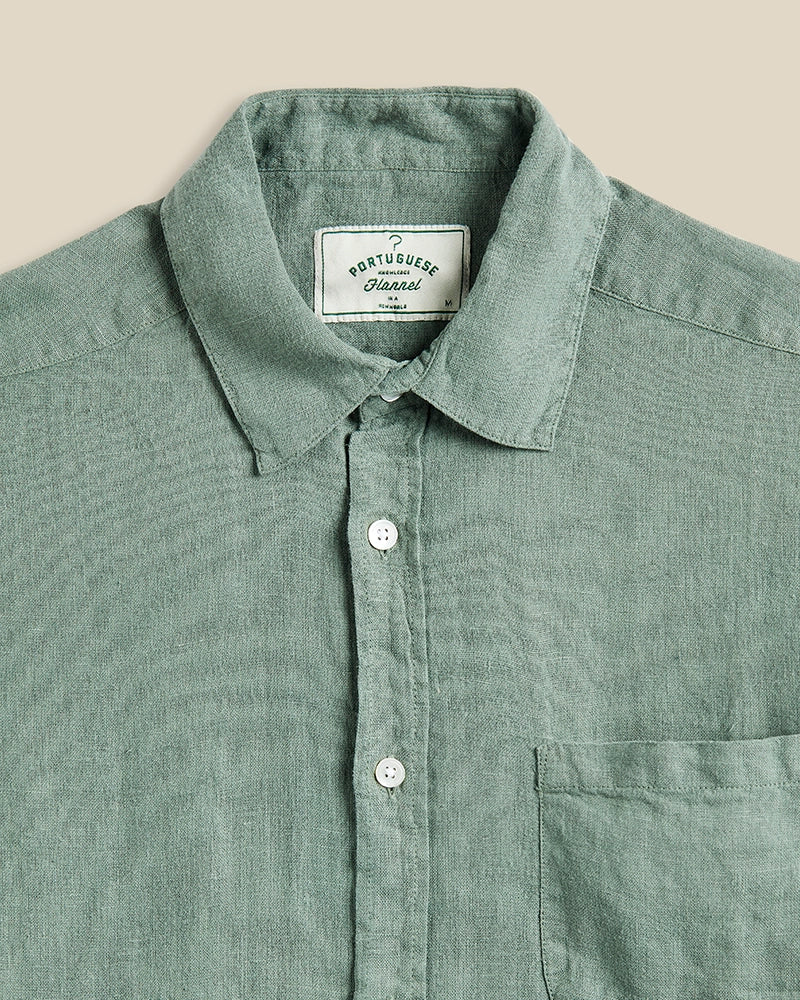 Linen Shirt - Dry Green