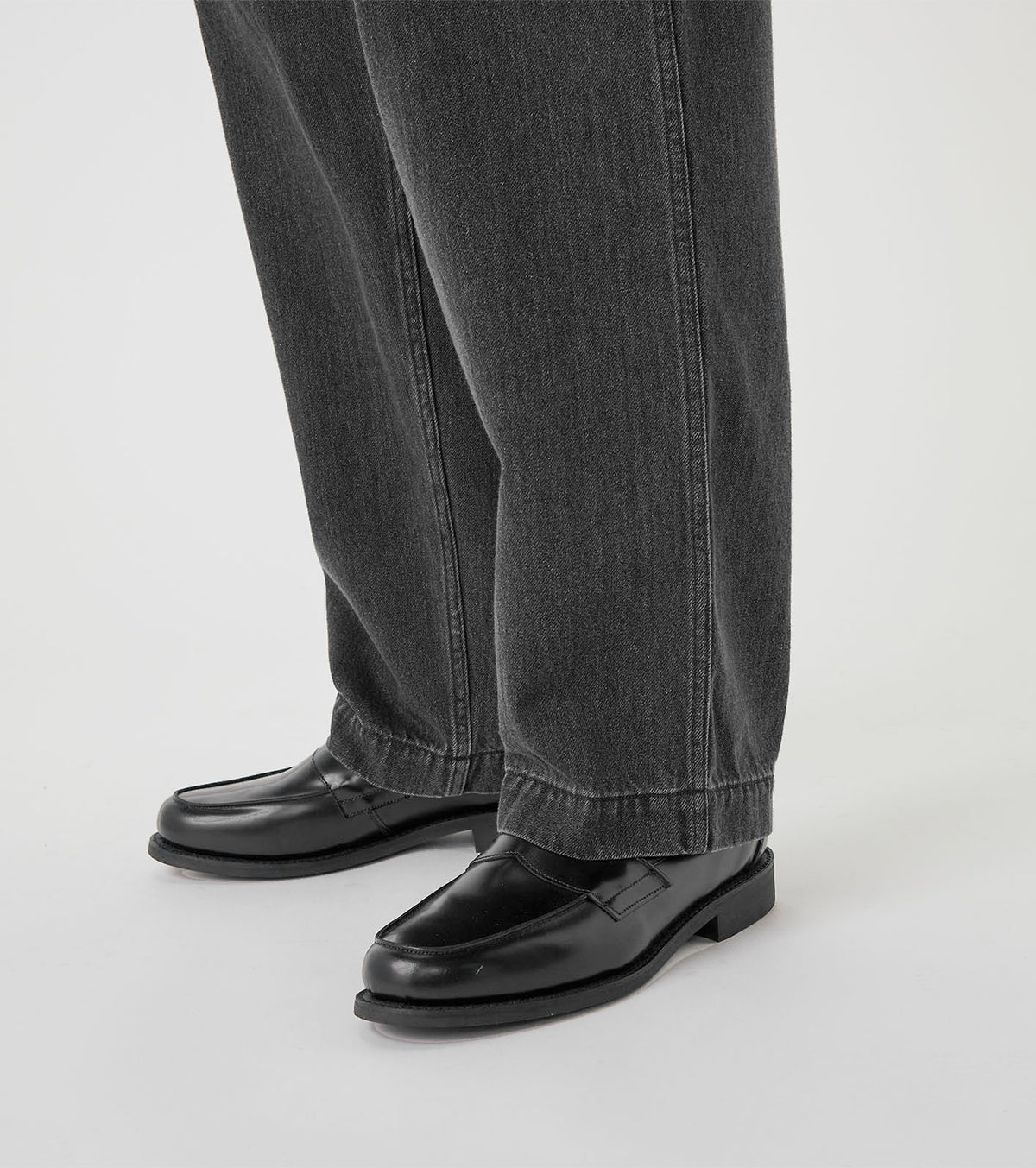 Wide Denim Pants - Gray