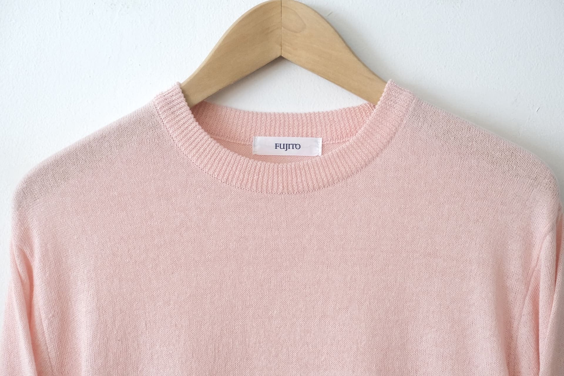 Long Sleeve Knit T-Shirt - Light Pink
