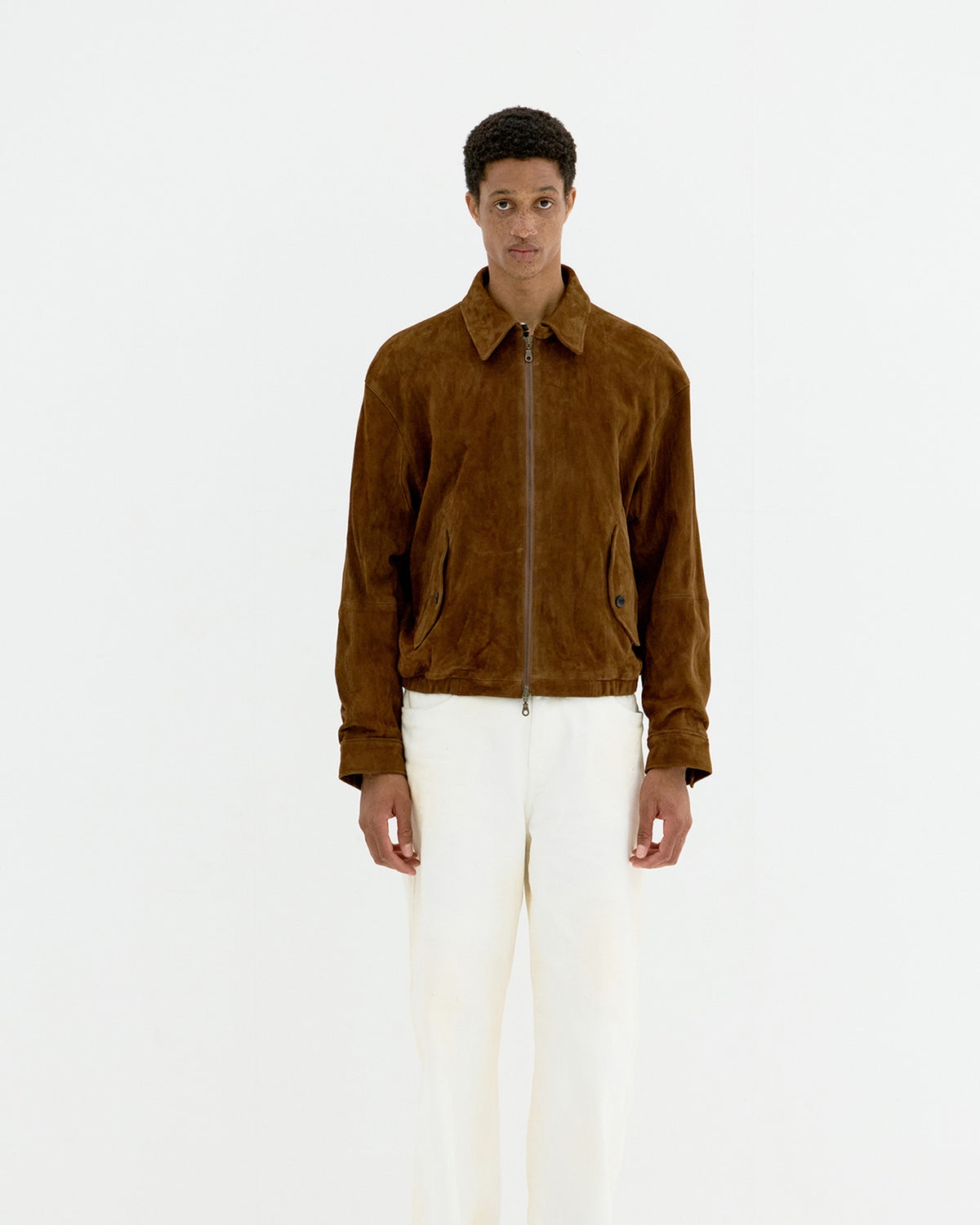 Goat Skin Swingtop Pleated Washed Jumper - Dark Brown