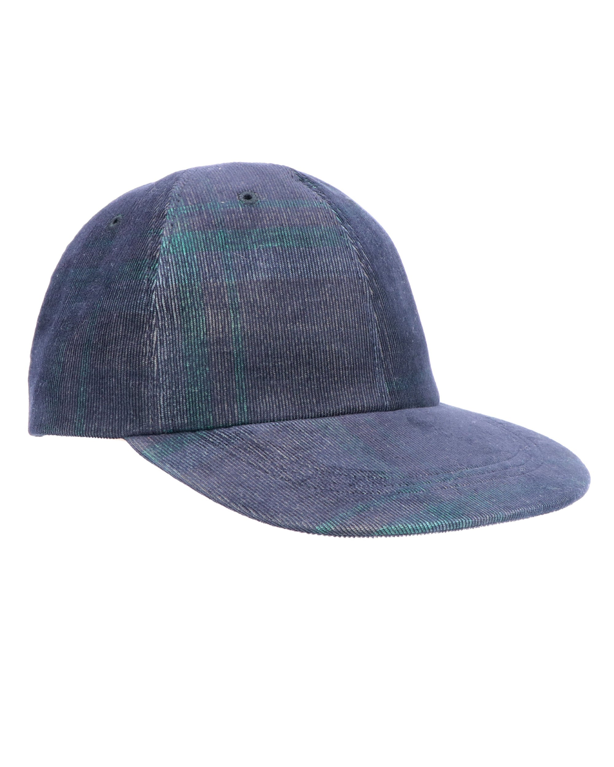 Plaid Corduroy Cap - Navy