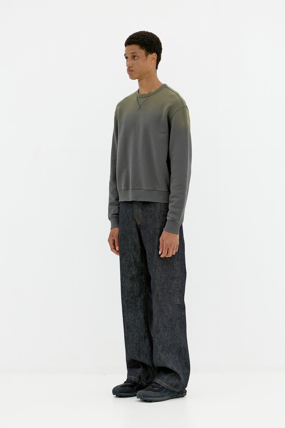 Panelled Crewneck Sweatshirt - Vintage Blue