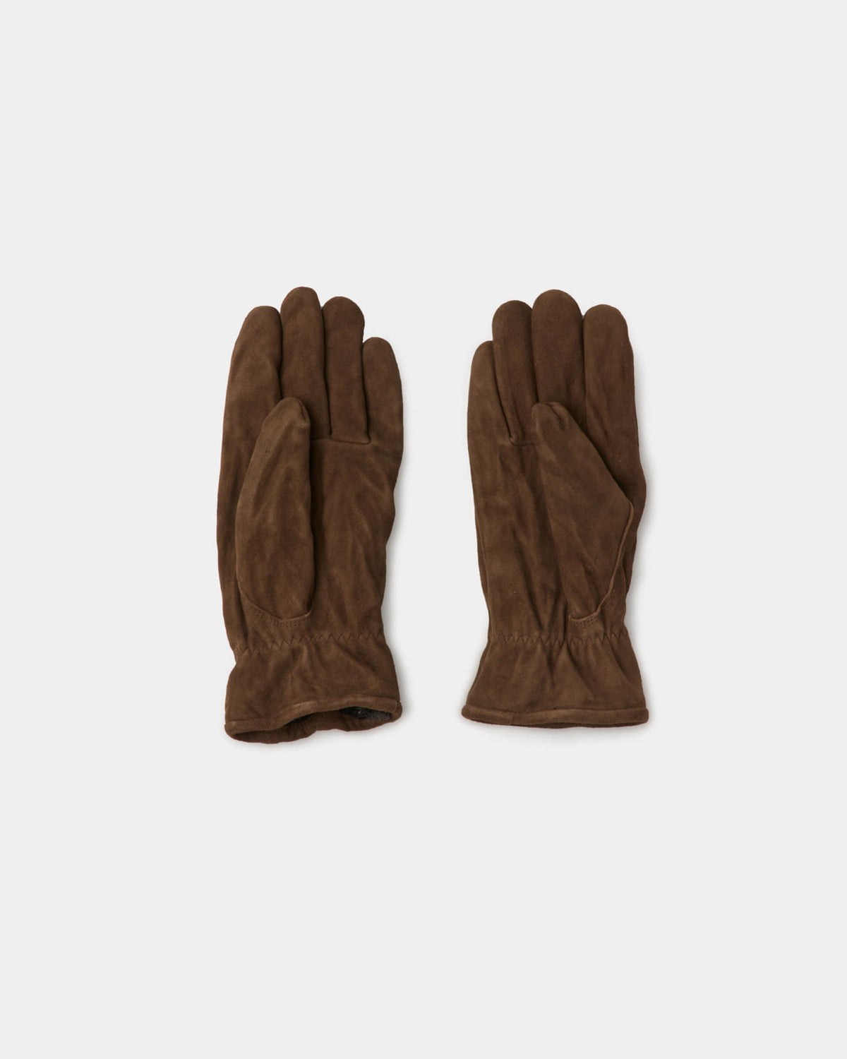 Goatskin Pleated Washed Gloves - Dark Brown