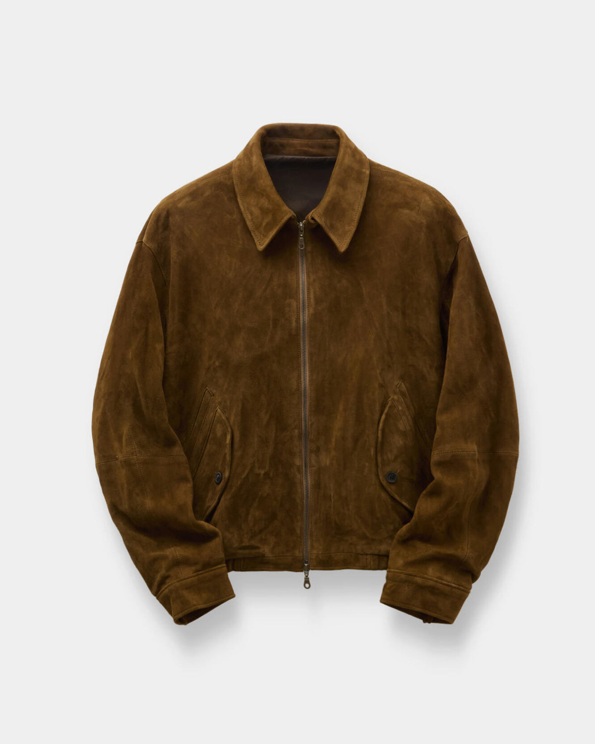 Goat Skin Swingtop Pleated Washed Jumper - Dark Brown