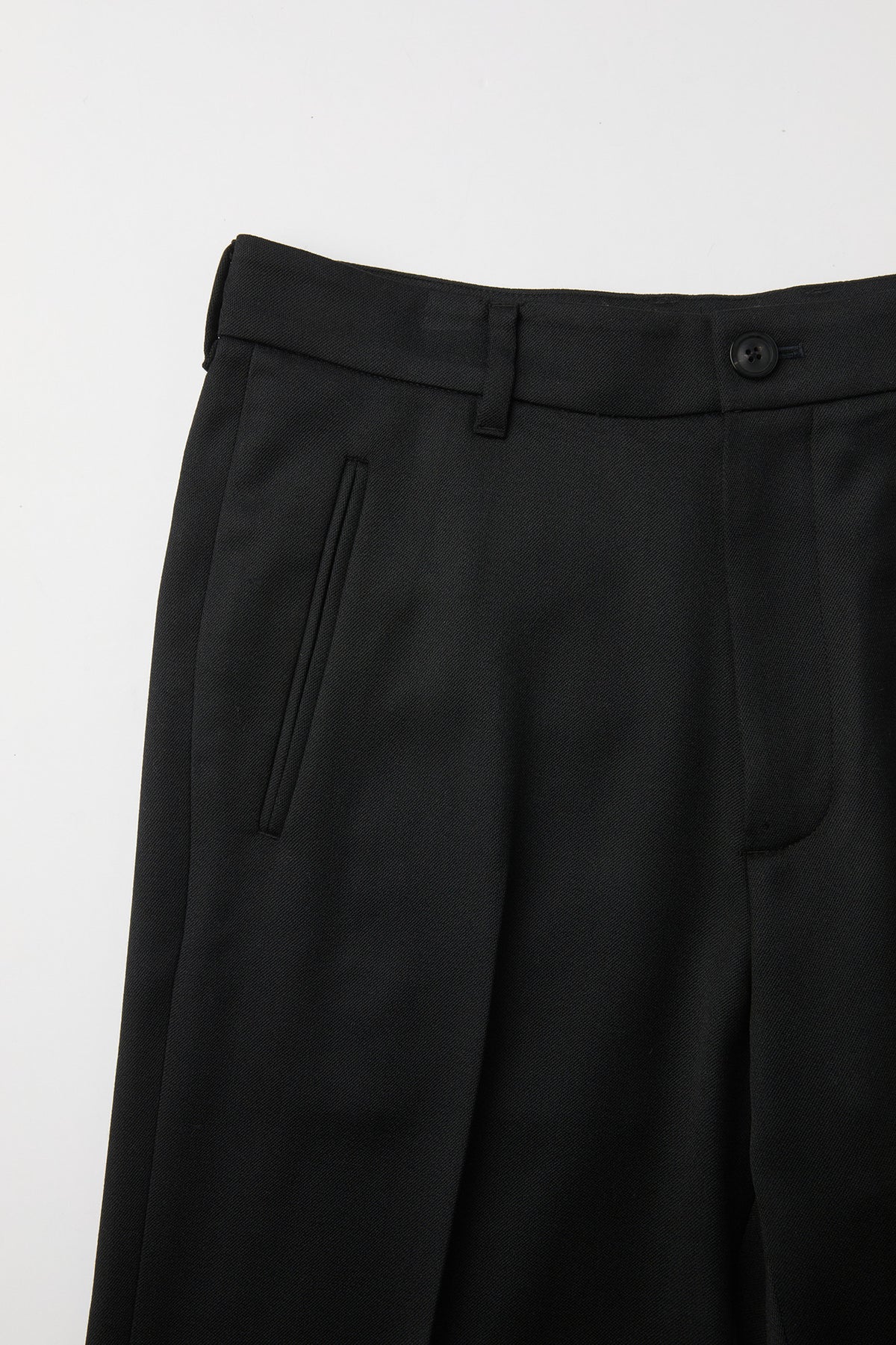 Wool-Blend Straightleg Trousers - Black