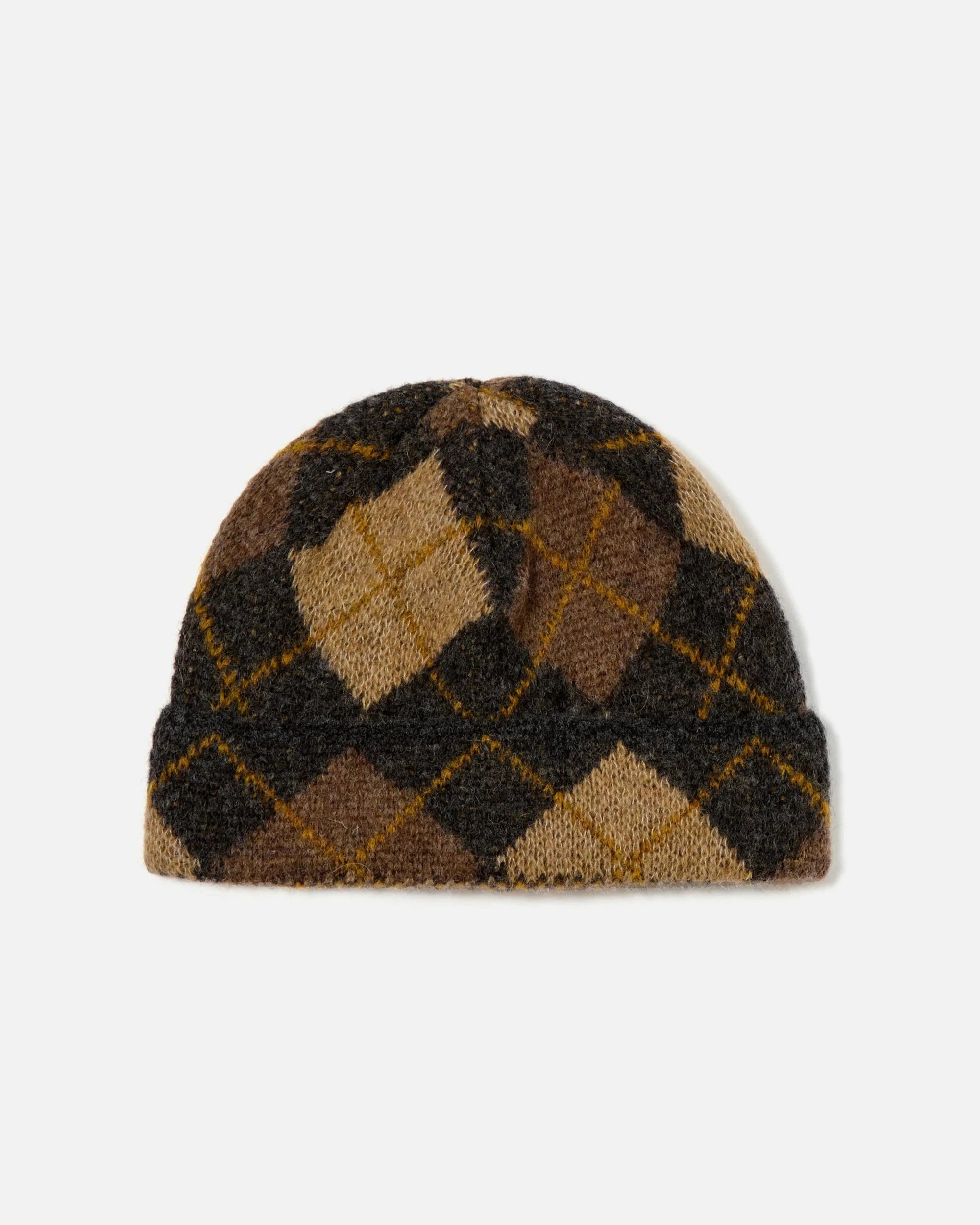 Alpaca Knit Argyll Hat- Brown