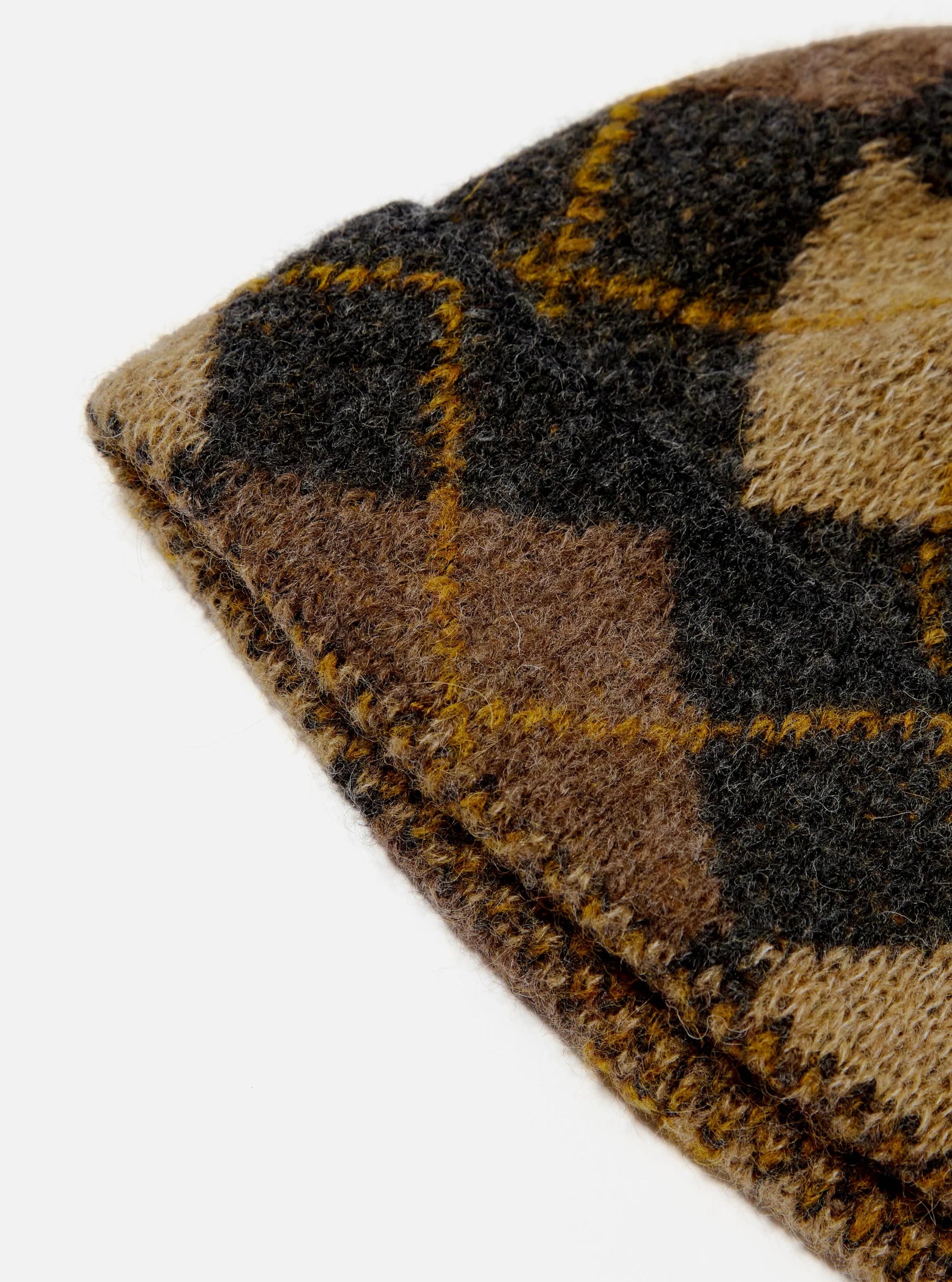 Alpaca Knit Argyll Hat- Brown