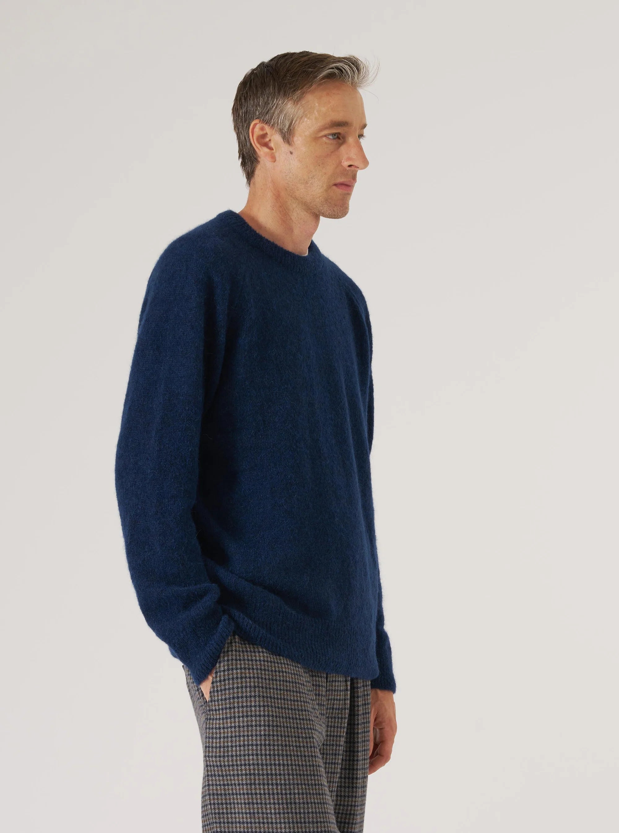 Alpaca Knit Lyon Crew - Navy