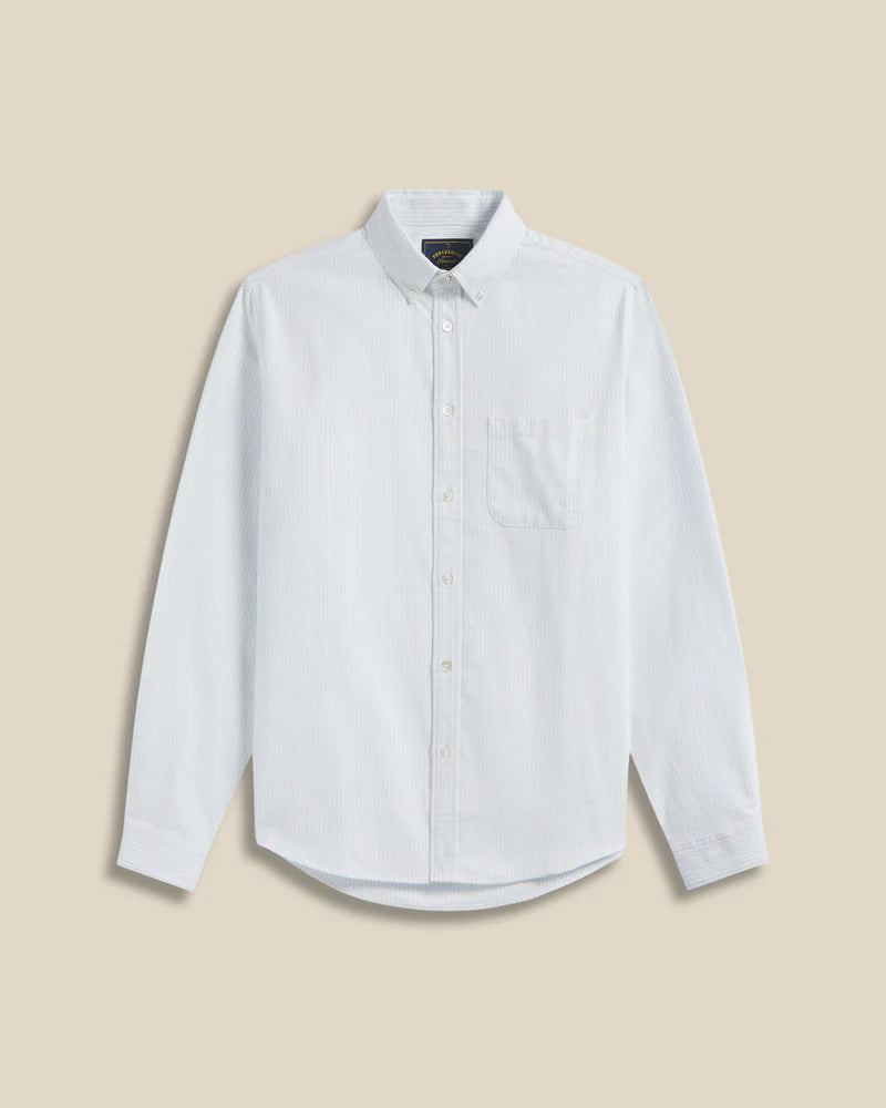 Brushed Oxford Stripe - Light Blue