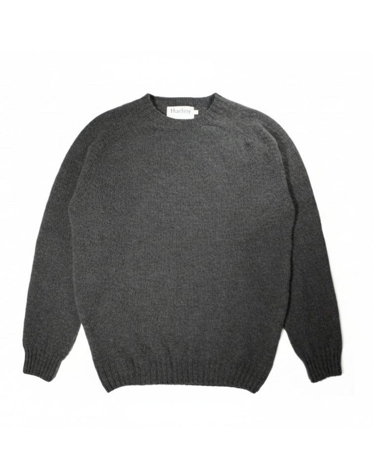 Crew Neck Sweater Shaggy - Basalt