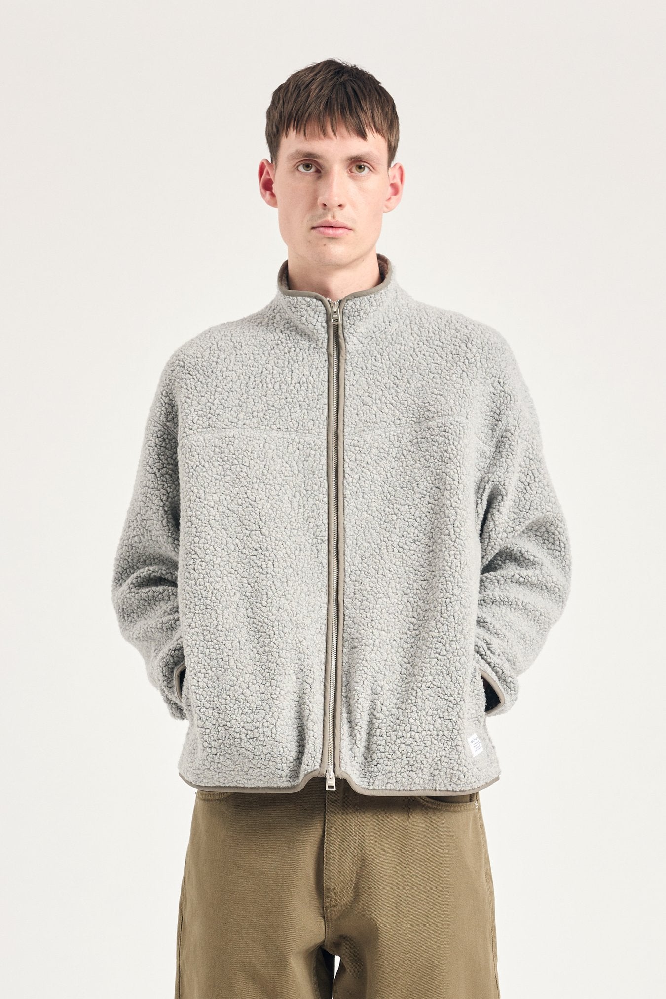 Bjorn Sherpa Wool Fleece Jacket - Grey Melange
