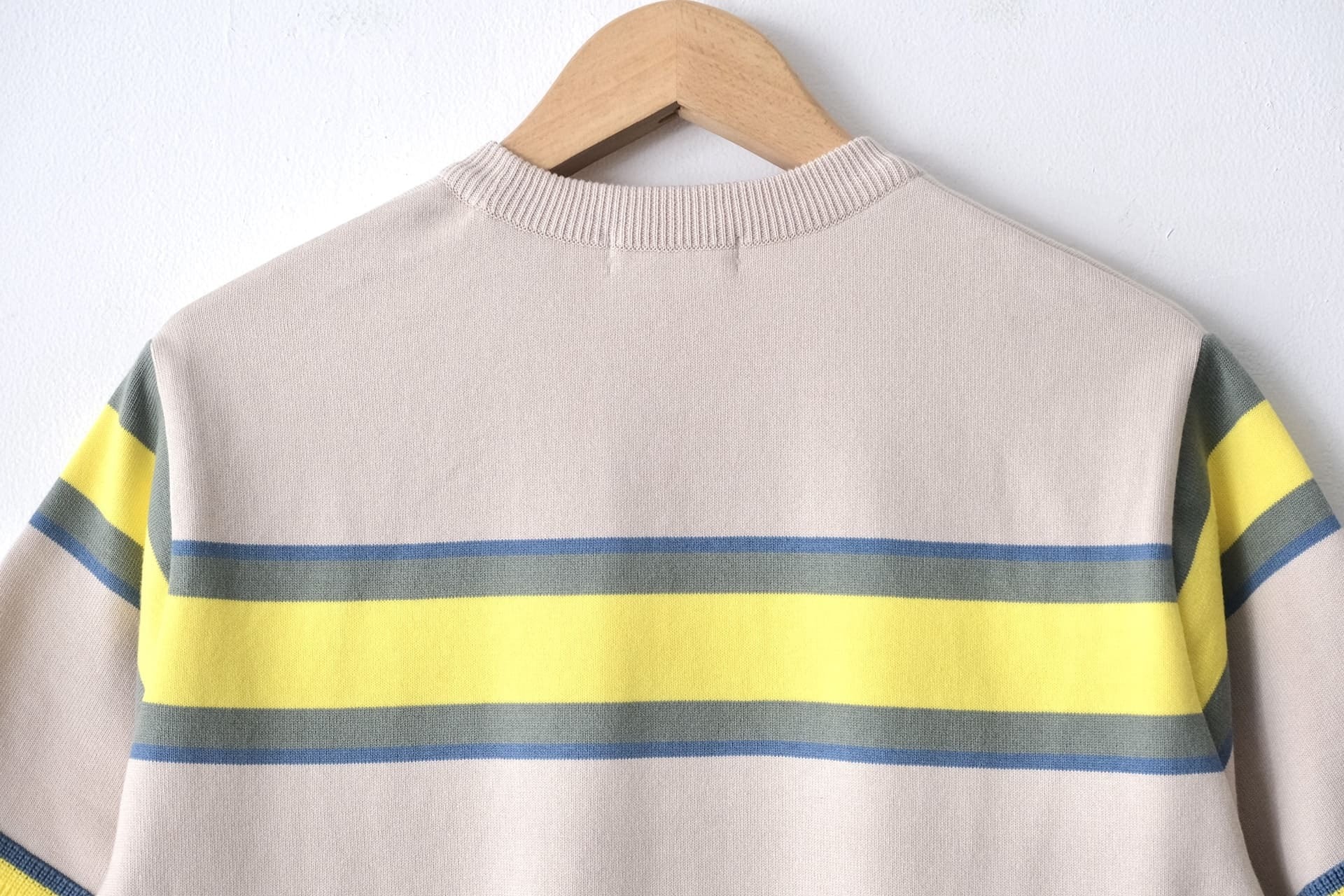 Border Knit T-Shirt - Beige Border