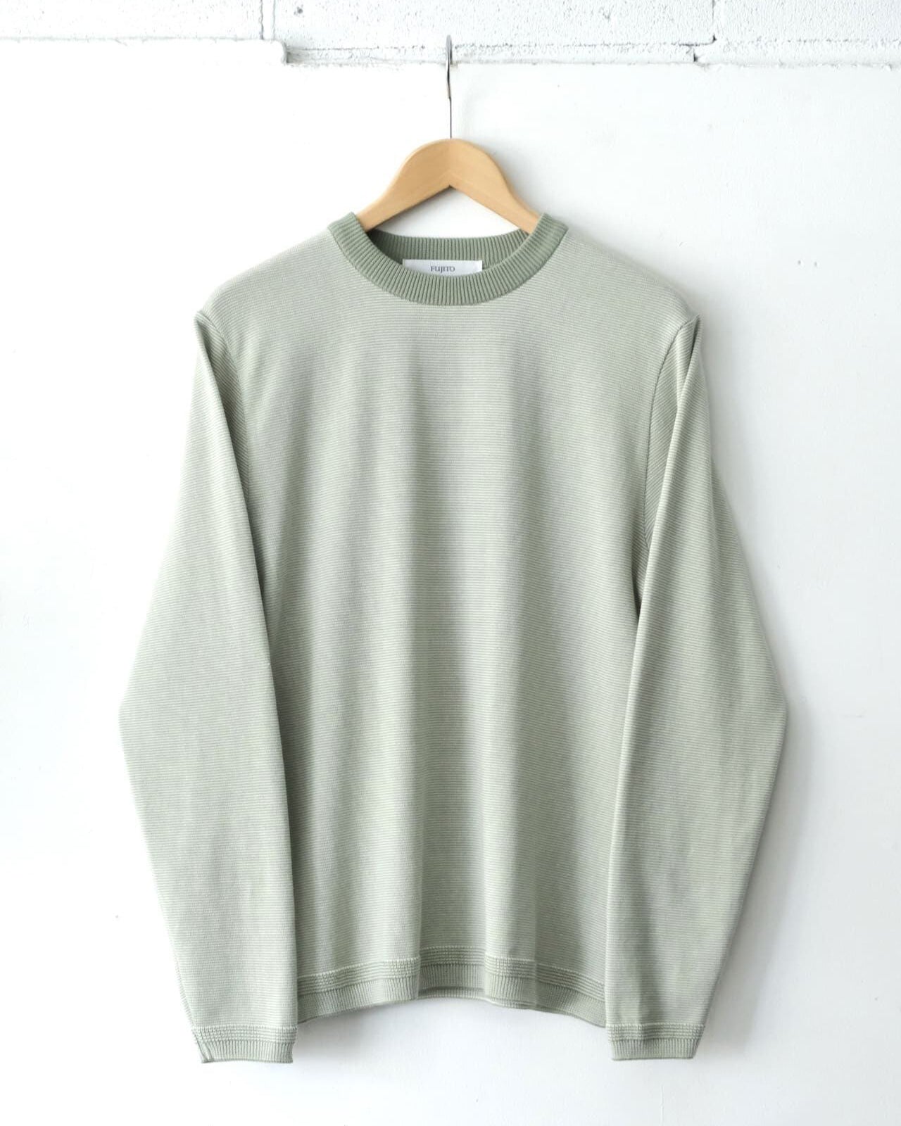 Border L/S Knit T-Shirt - Matcha Border