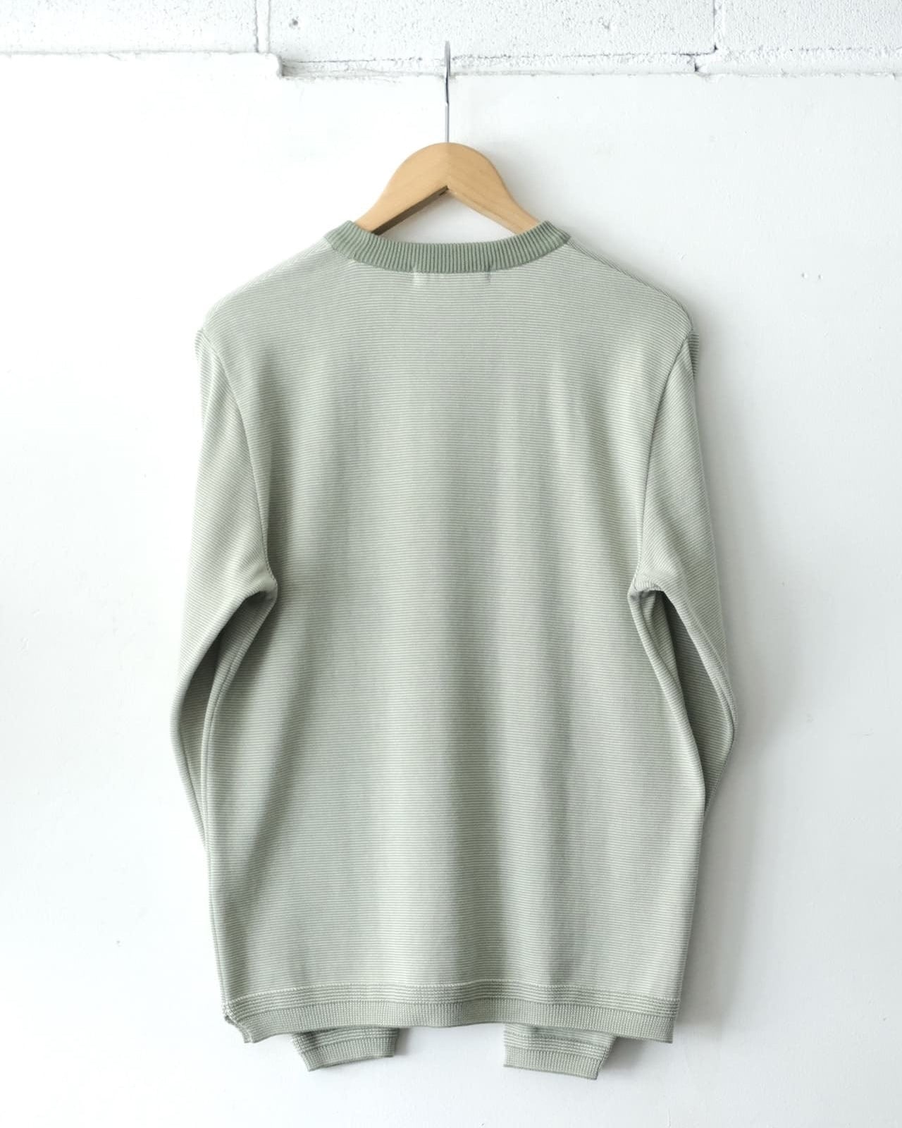 Border L/S Knit T-Shirt - Matcha Border