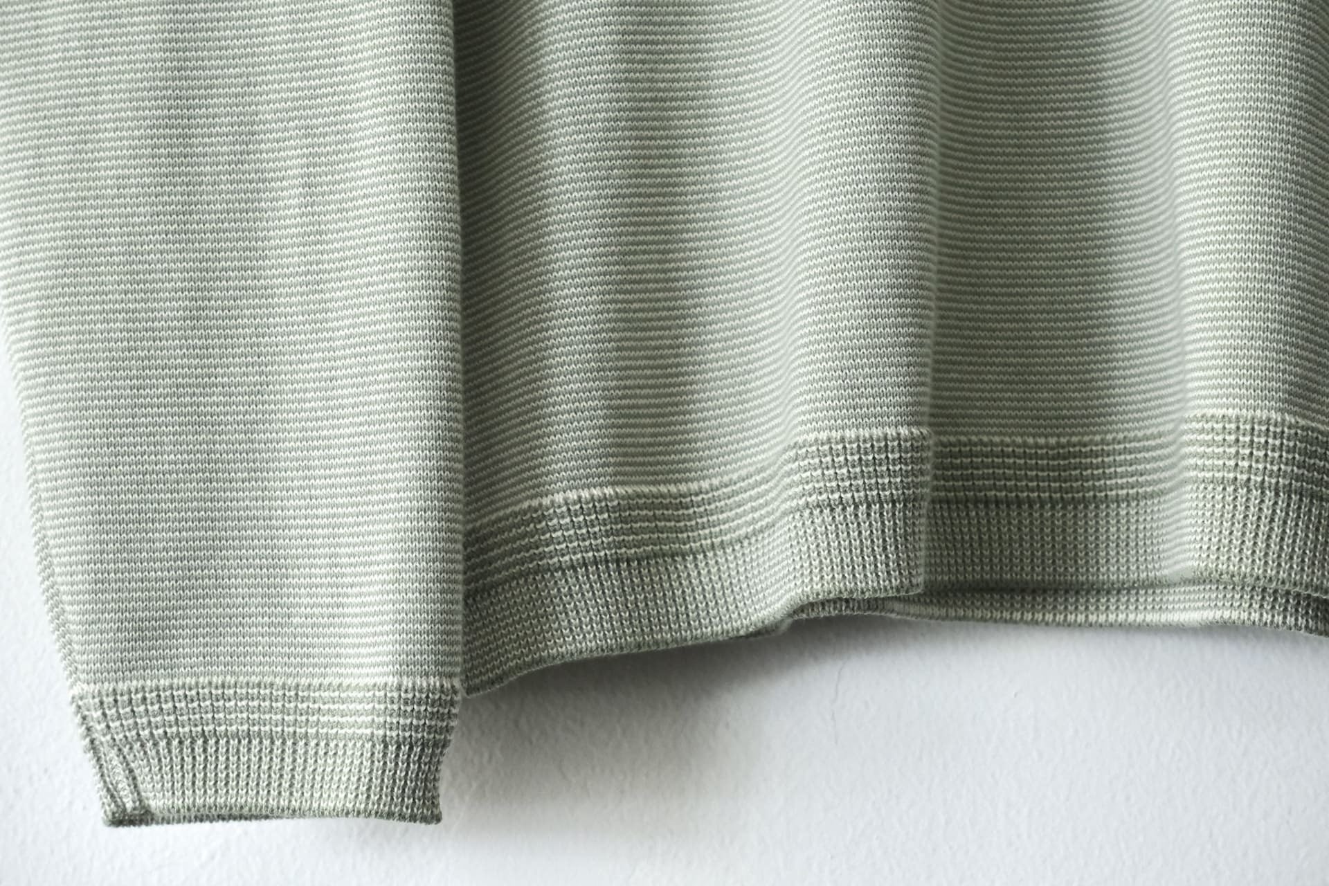 Border L/S Knit T-Shirt - Matcha Border