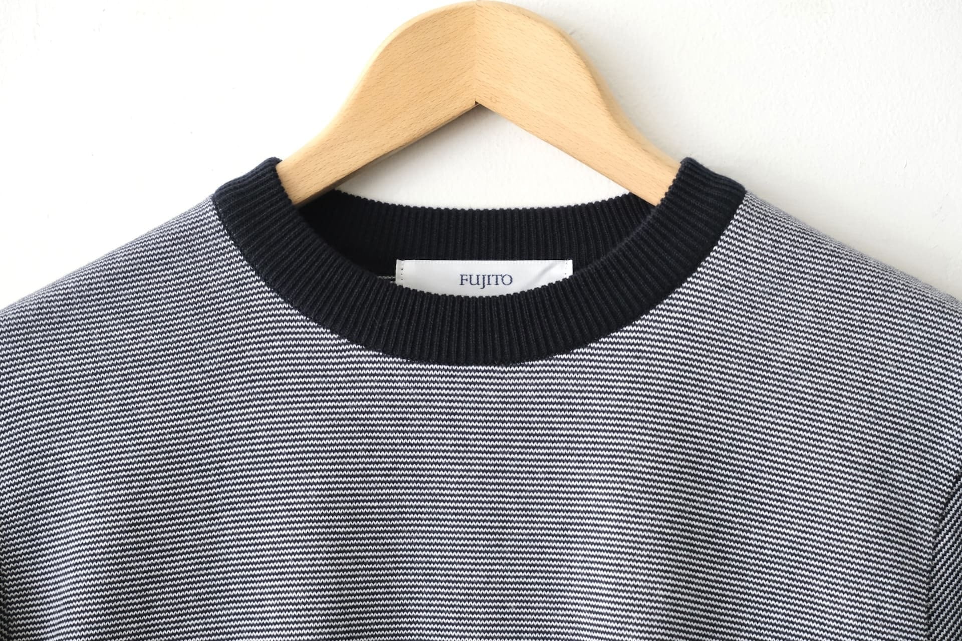 Border L/S Knit T-Shirt - Navy Border