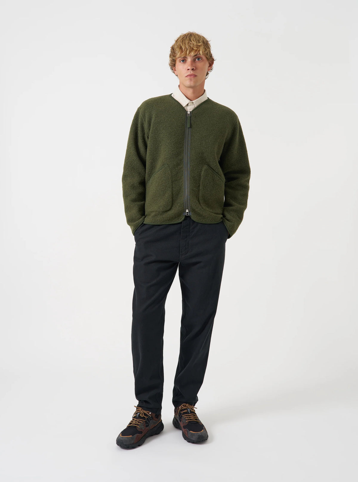 Brushed Moleskin Military Chino -  Black