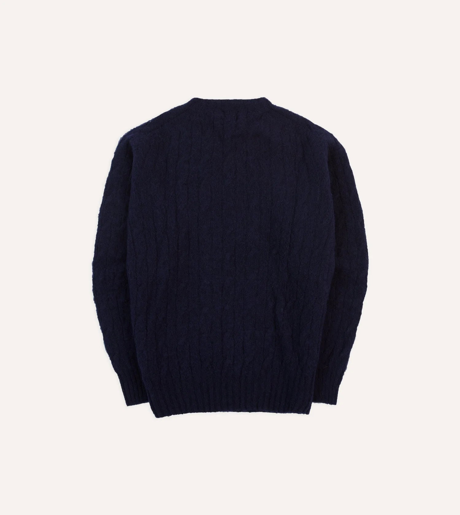 Brushed Shetland Cable Jumper - Navy