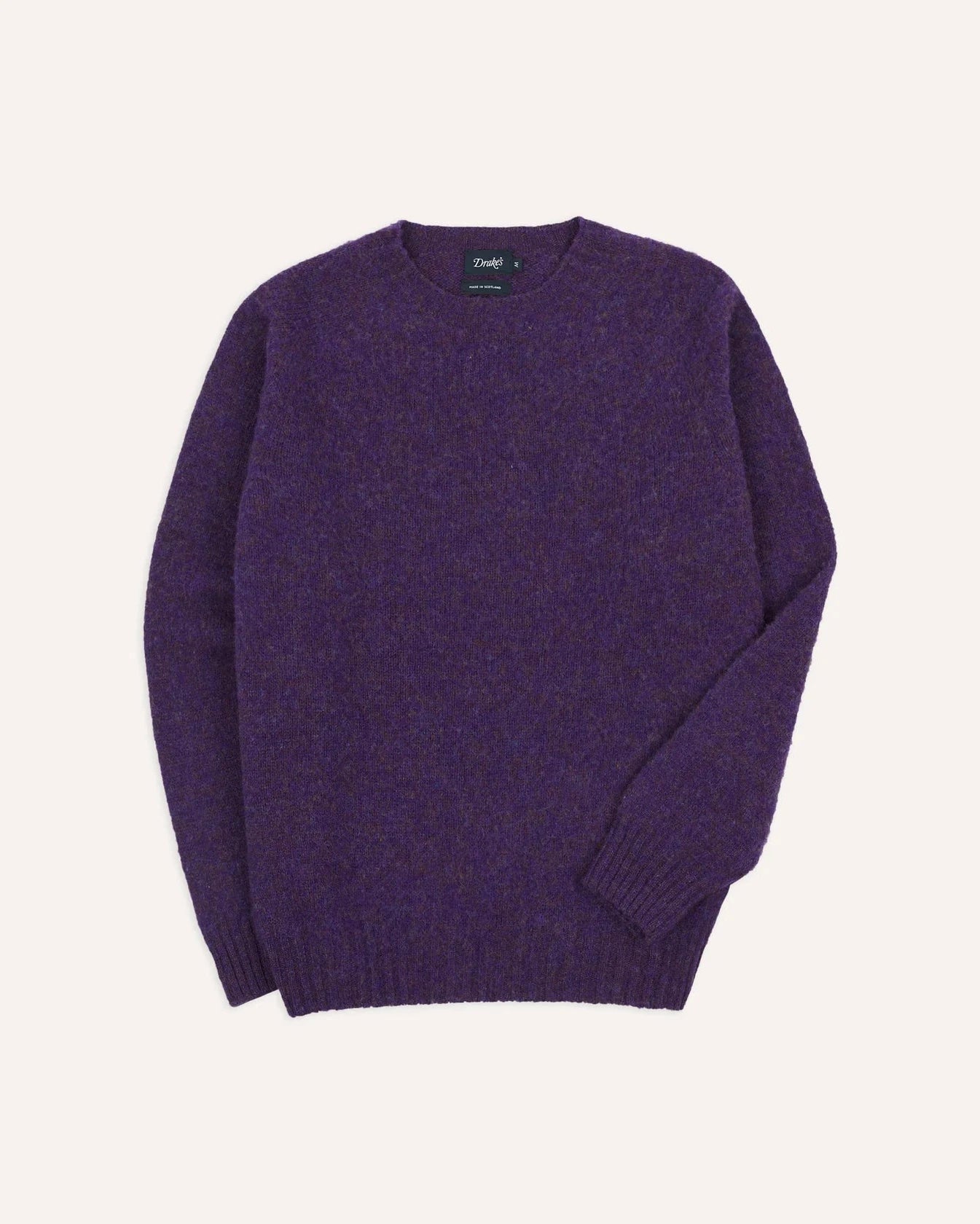 Brushed Shetland Crew Neck Jumper - Lavender