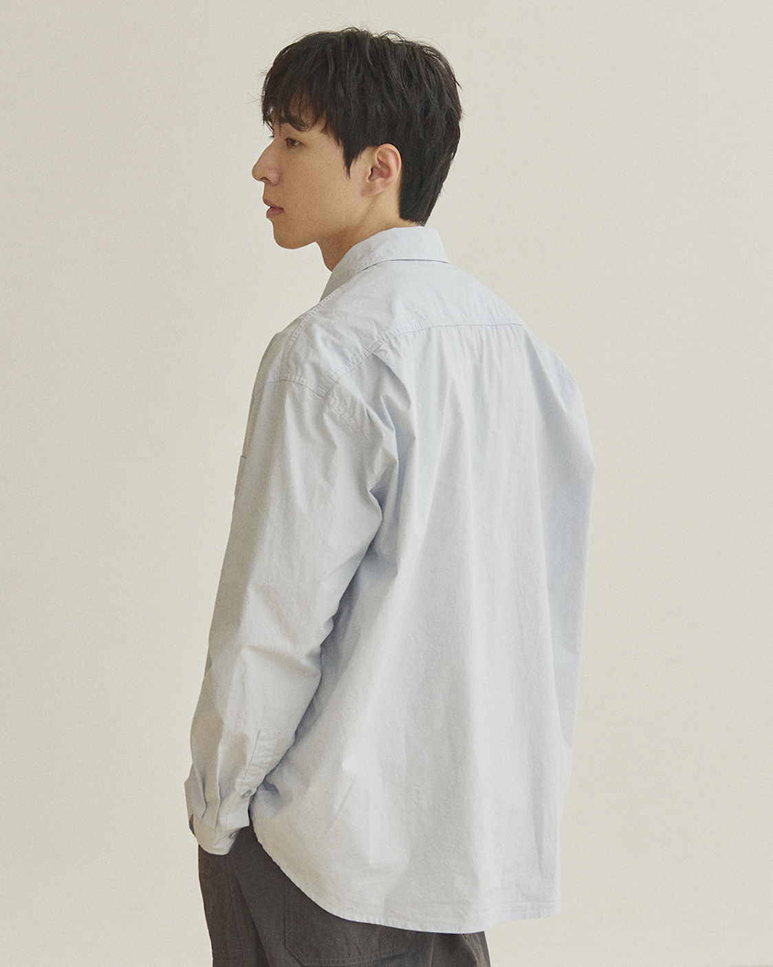 Relaxed Cotton Shirt - Sky Blue