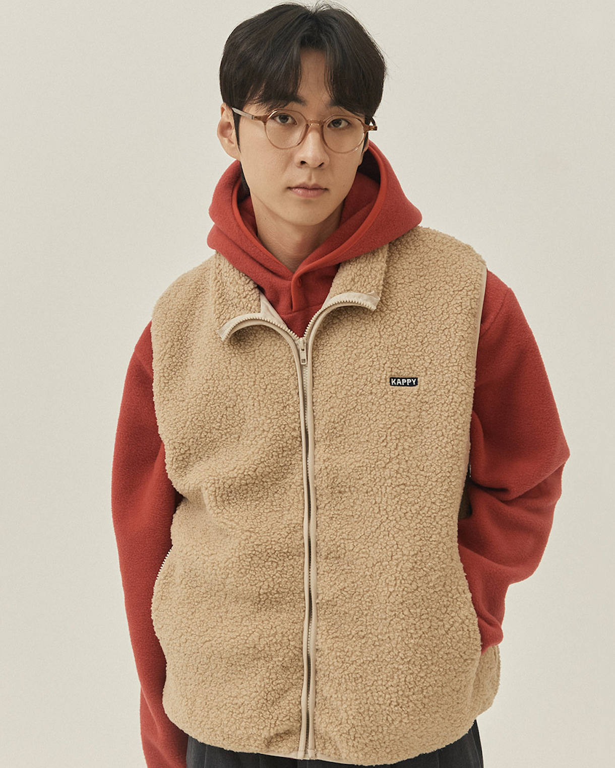 Fleece Zipper Vest - Oatmeal