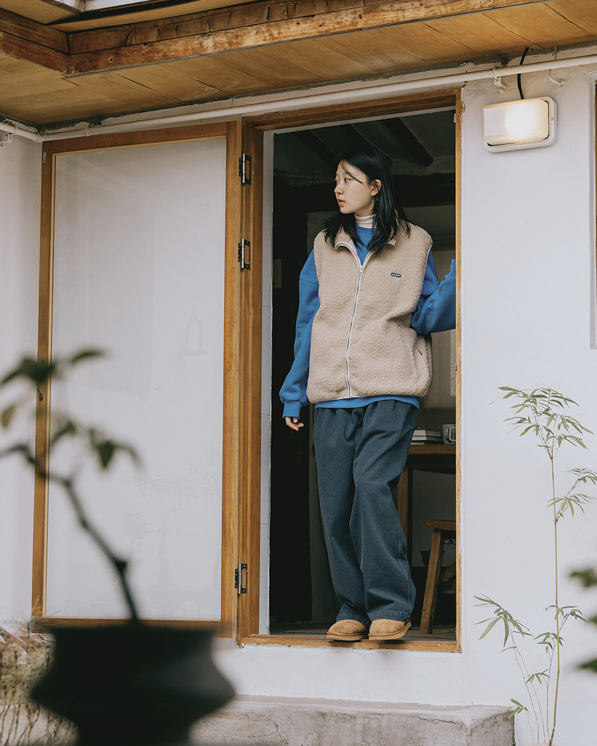 Fleece Zipper Vest - Oatmeal