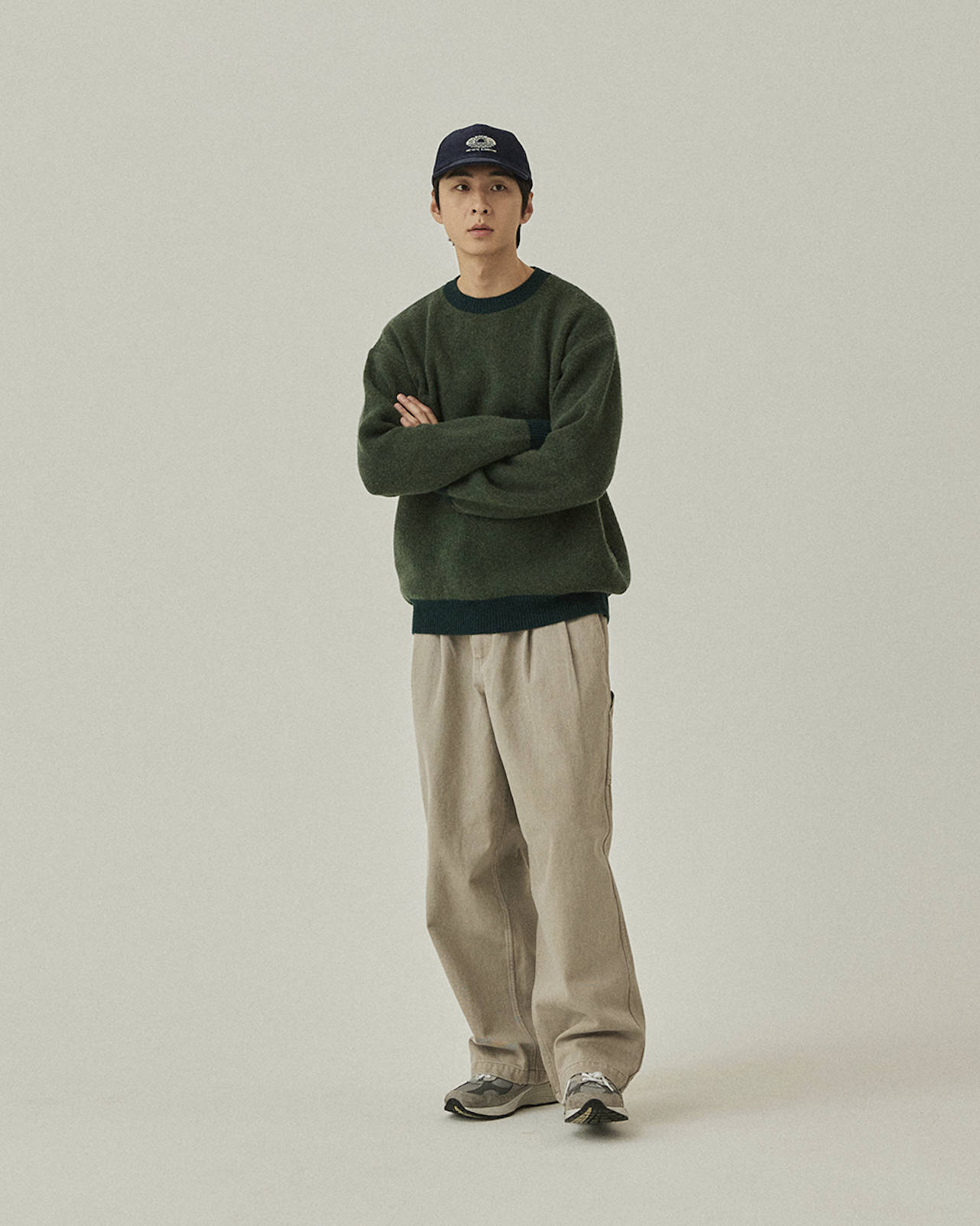 Ringer Round Wool Knit - Green