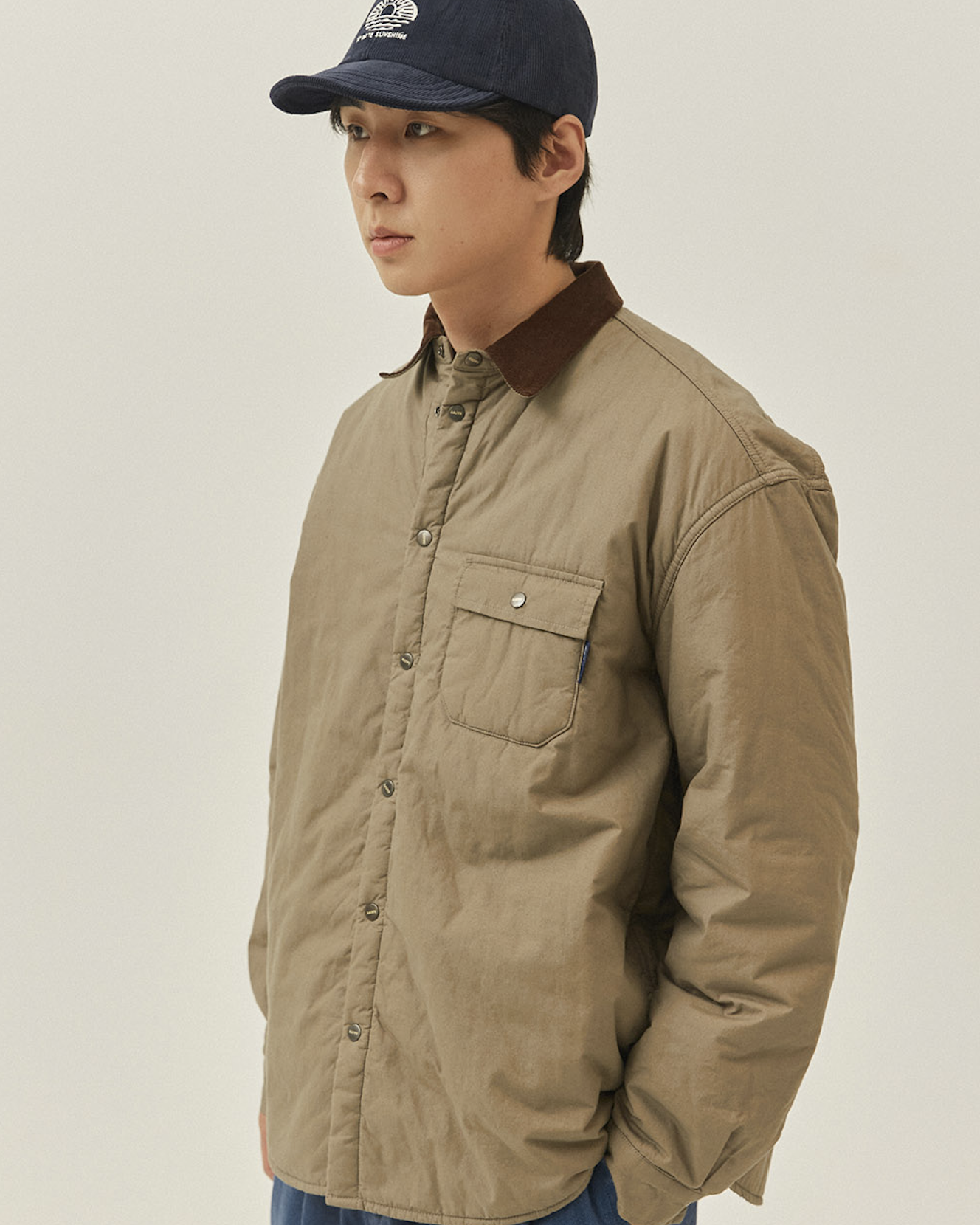 Padding Shirt Jacket -Beige