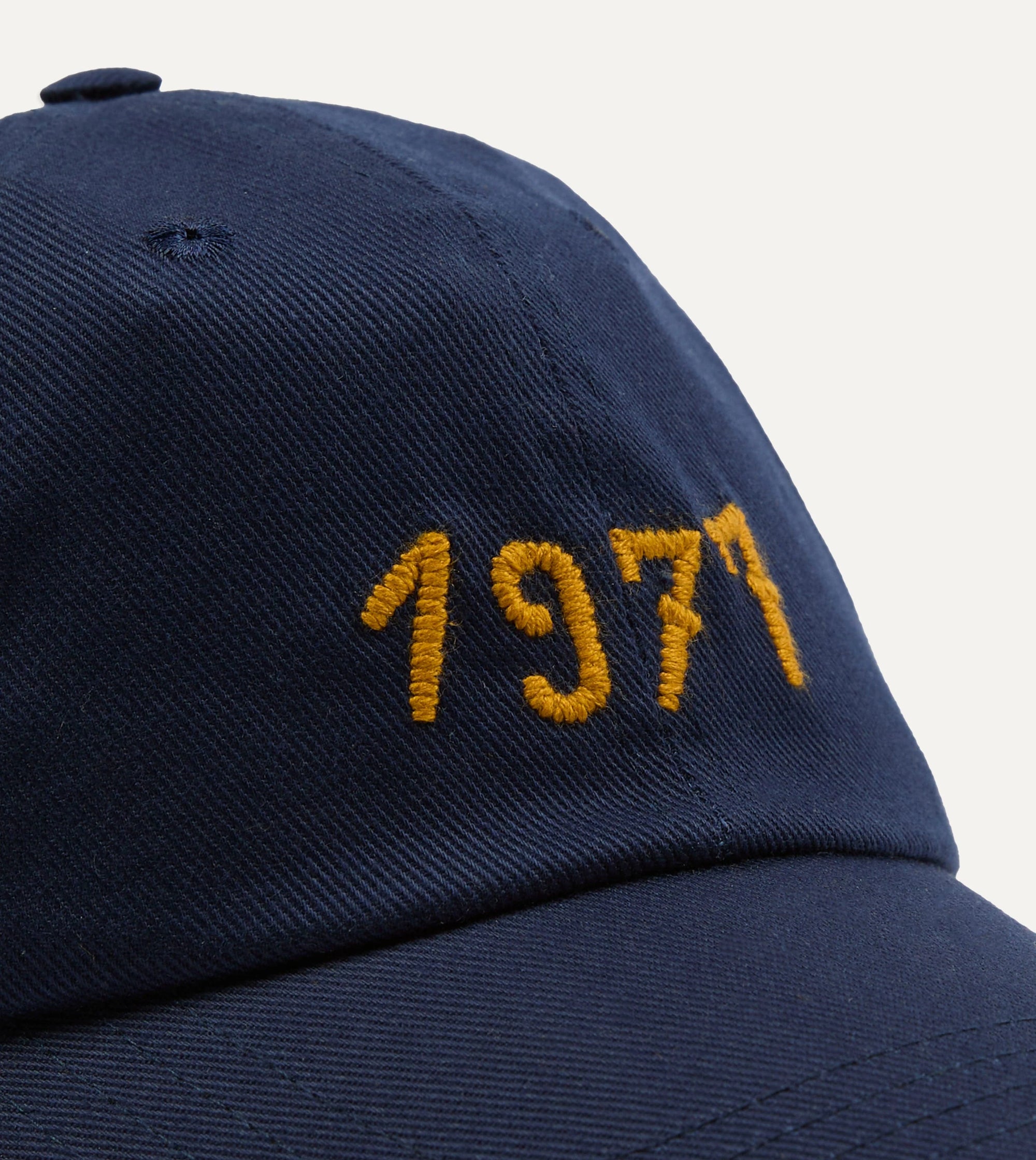 Chainstitch '1977' Cotton Twill Baseball Cap - Navy