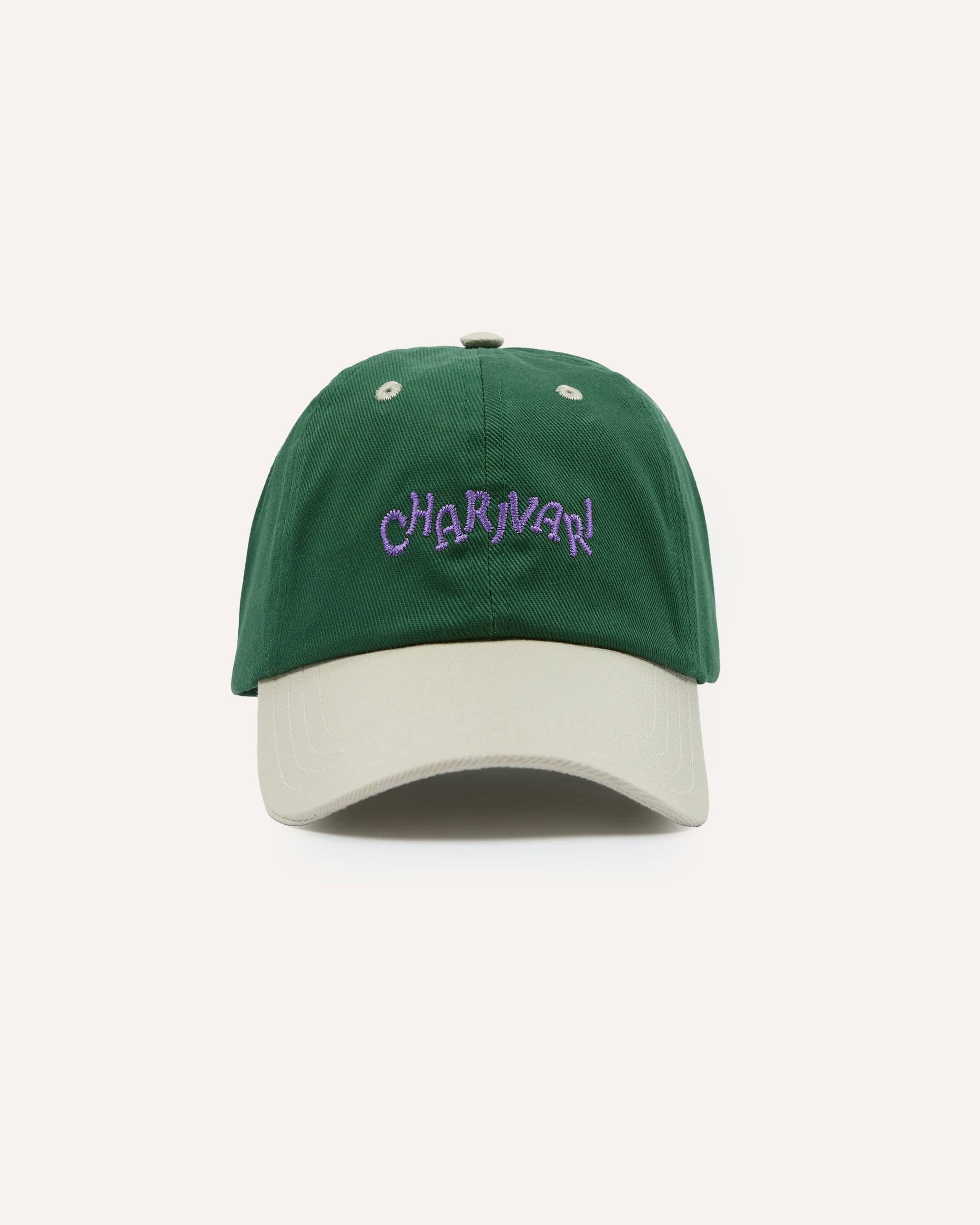 Charivari Twill Baseball Cap - Green & Ecru