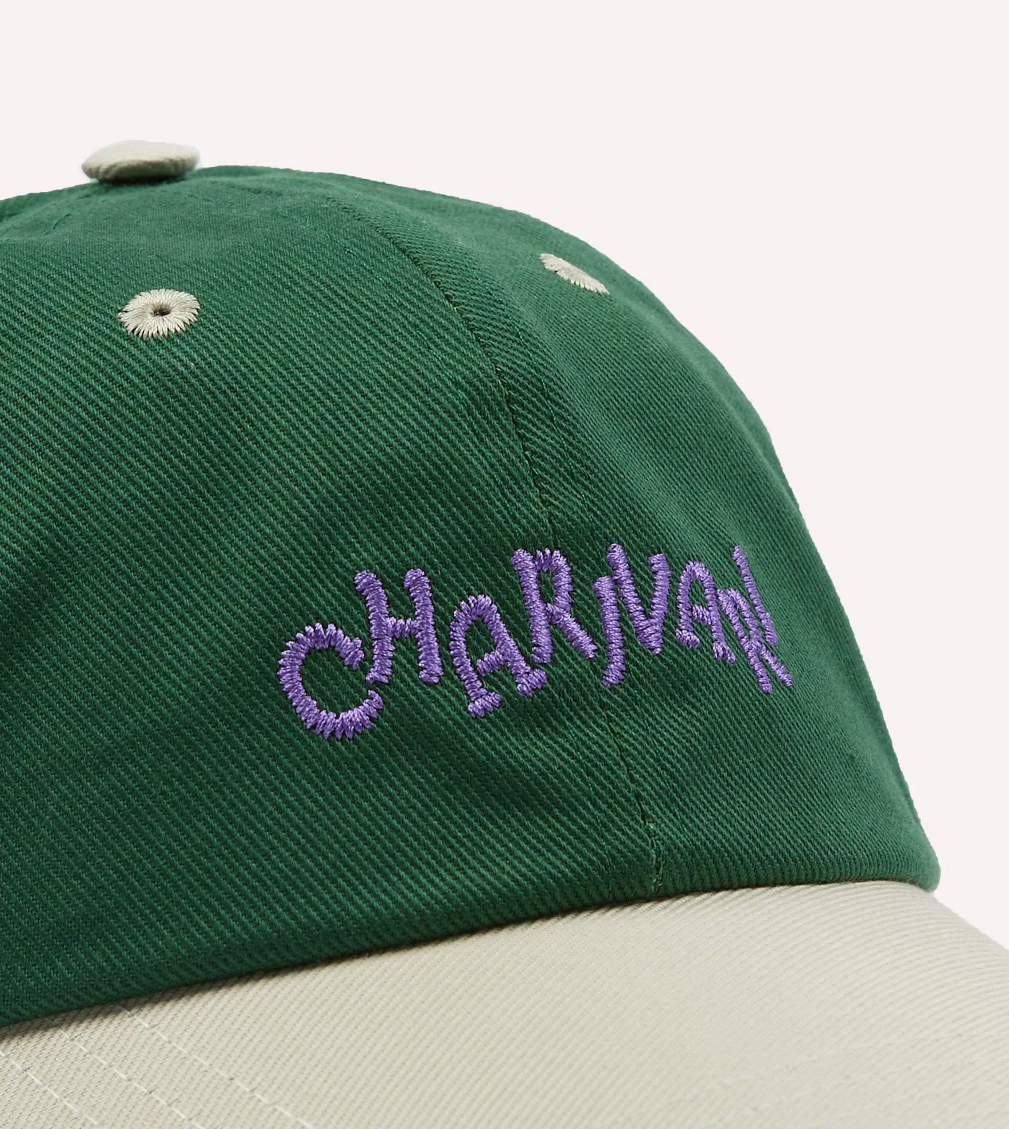 Charivari Twill Baseball Cap - Green & Ecru